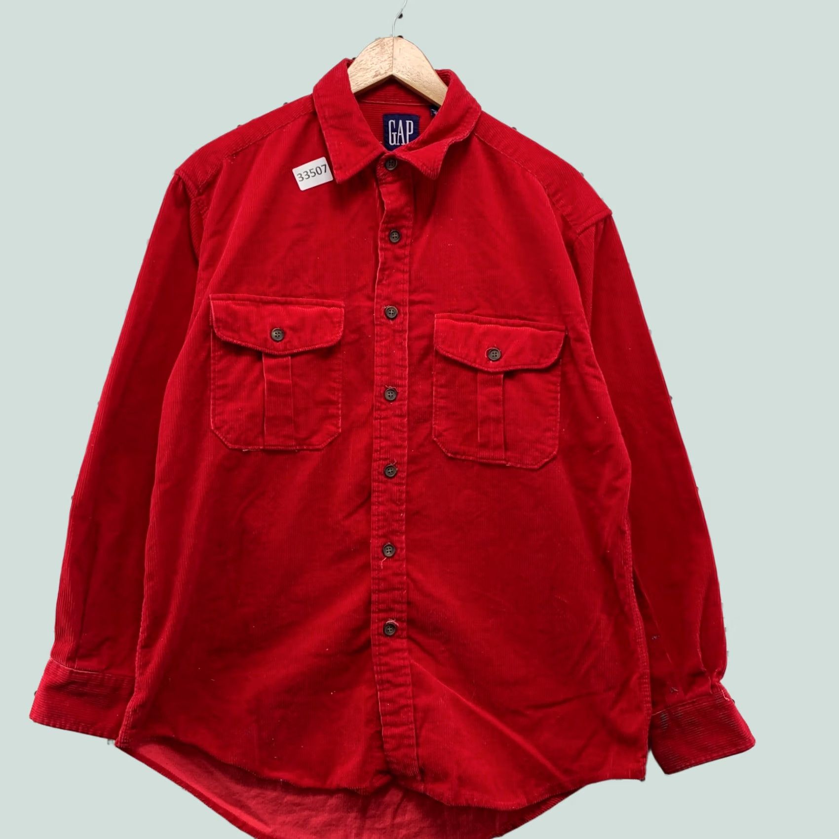 Gap VINTAGE Gap Corduroy Button-Up Shirt Mens M Red Pocket 90s Button-Up N/A Size US M / EU 48-50 / 2 - 1 Thumbnail