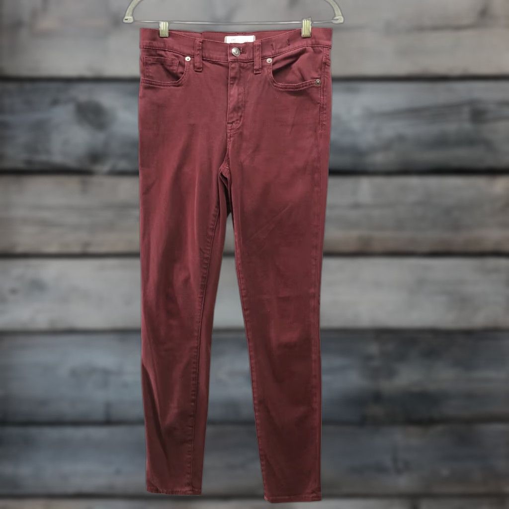 Madewell Madewell 9'' High Rise Skinny Chino Pants Womens 27 Burgundy 5 Pocket Pants Slim Clean Vintage: No (if allowed) Size 27" / US 4 / IT 40 - 1 Thumbnail