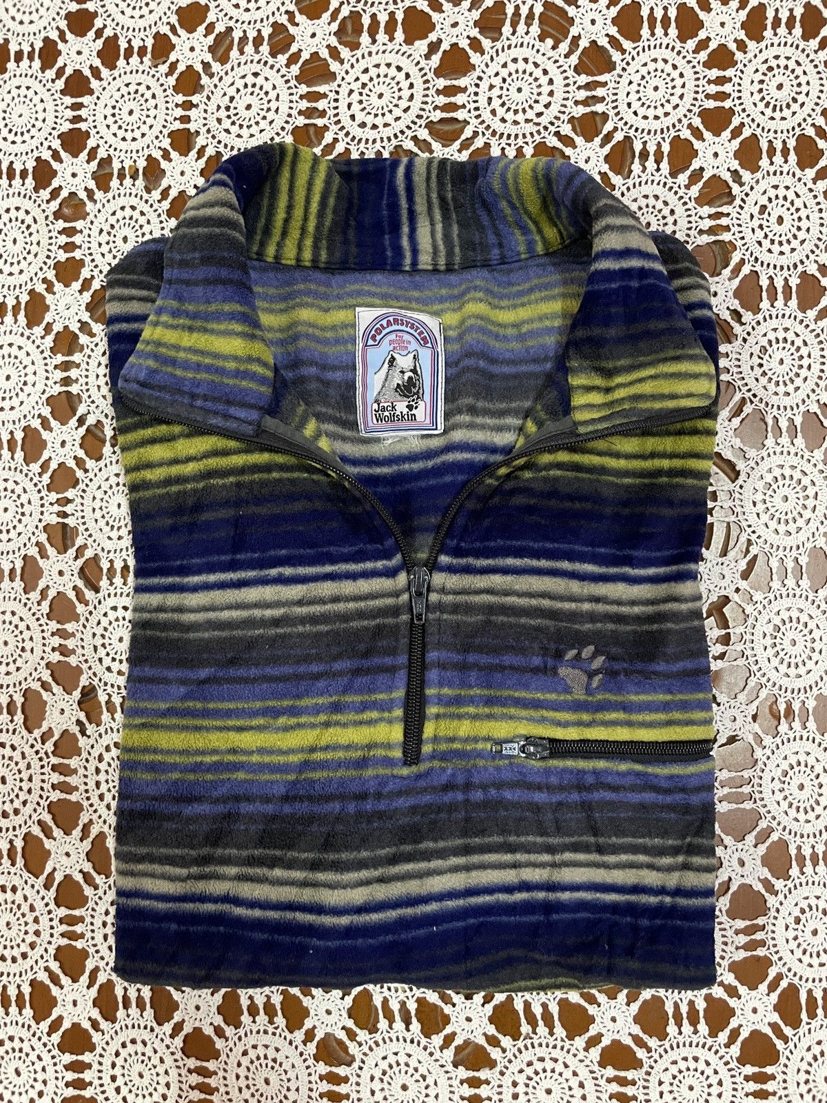 Jack Wolfskin Jack Wolfskins Pullover Sweater Polartec outdoor gear Stripe Size US L / EU 52-54 / 3 - 10 Thumbnail