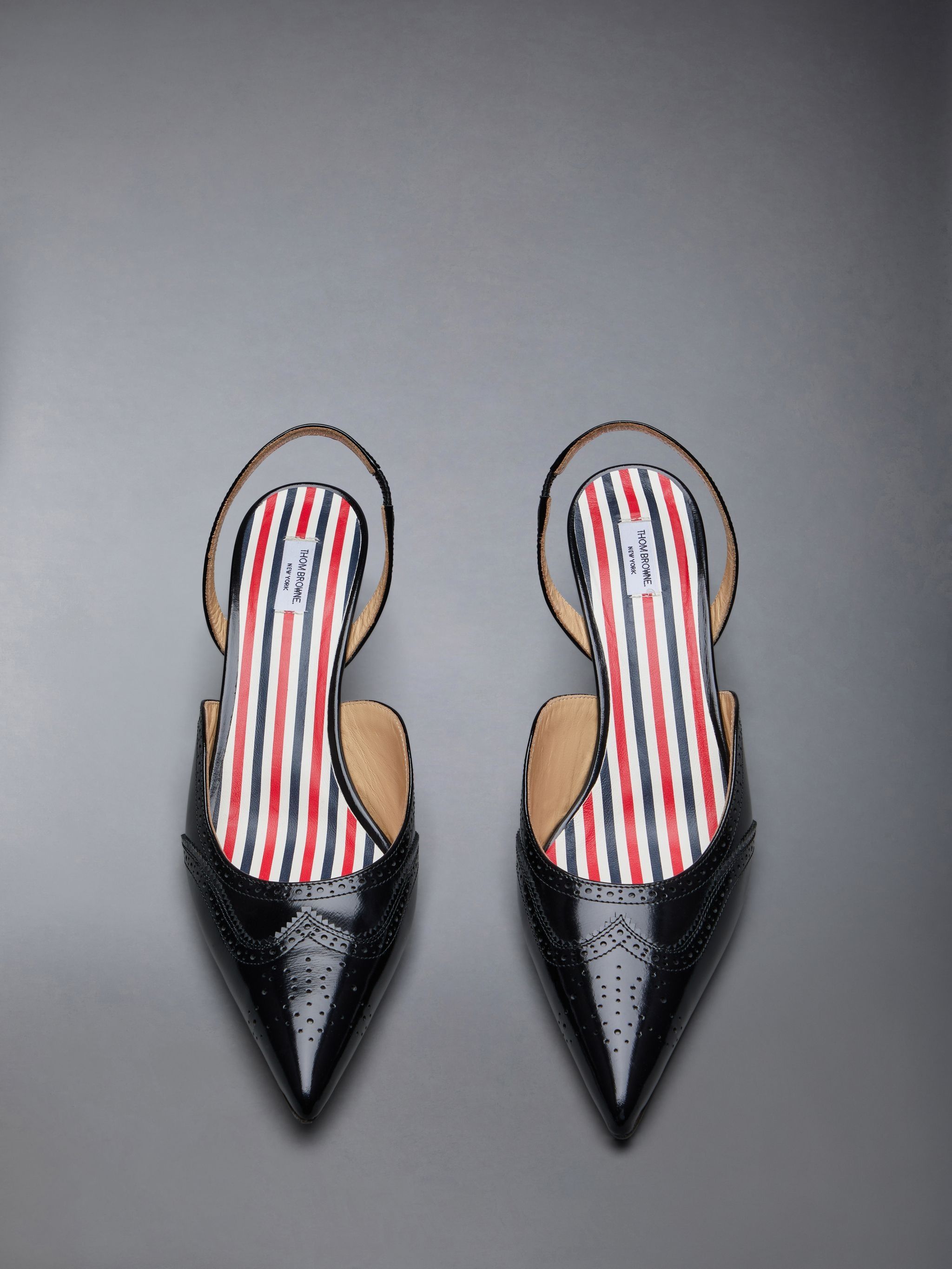 Thom Browne o1s22i1n0924 Brogue Slingback Pumps in Black Size US 7 / IT 37 - 5 Thumbnail