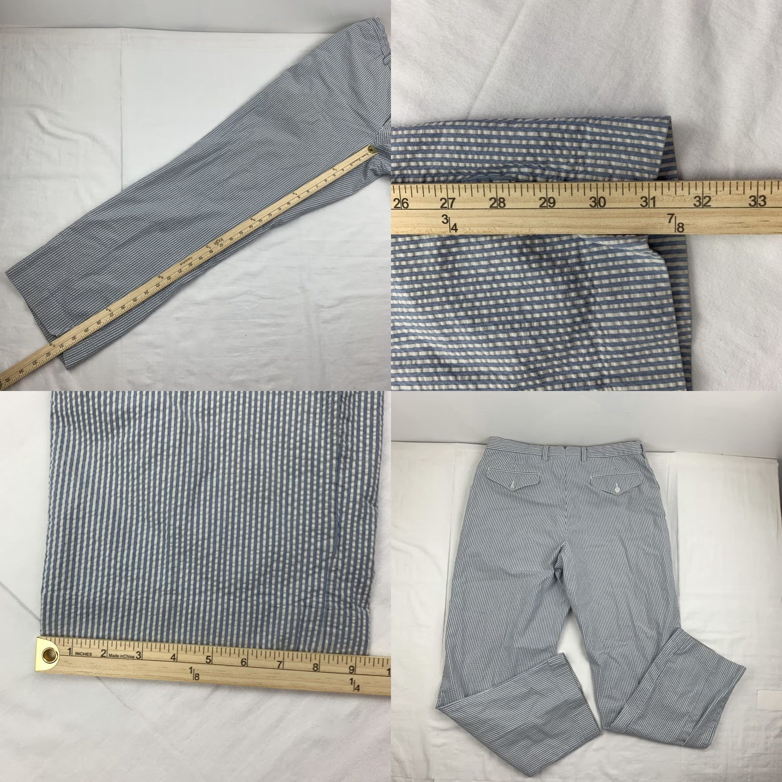 Polo Ralph Lauren VINTAGE Polo Ralph Lauren Pants Adult 36 Blue White Stripes Straight Leg 90s Y2K Mens Size US M / EU 48-50 / 2 - 8 Thumbnail