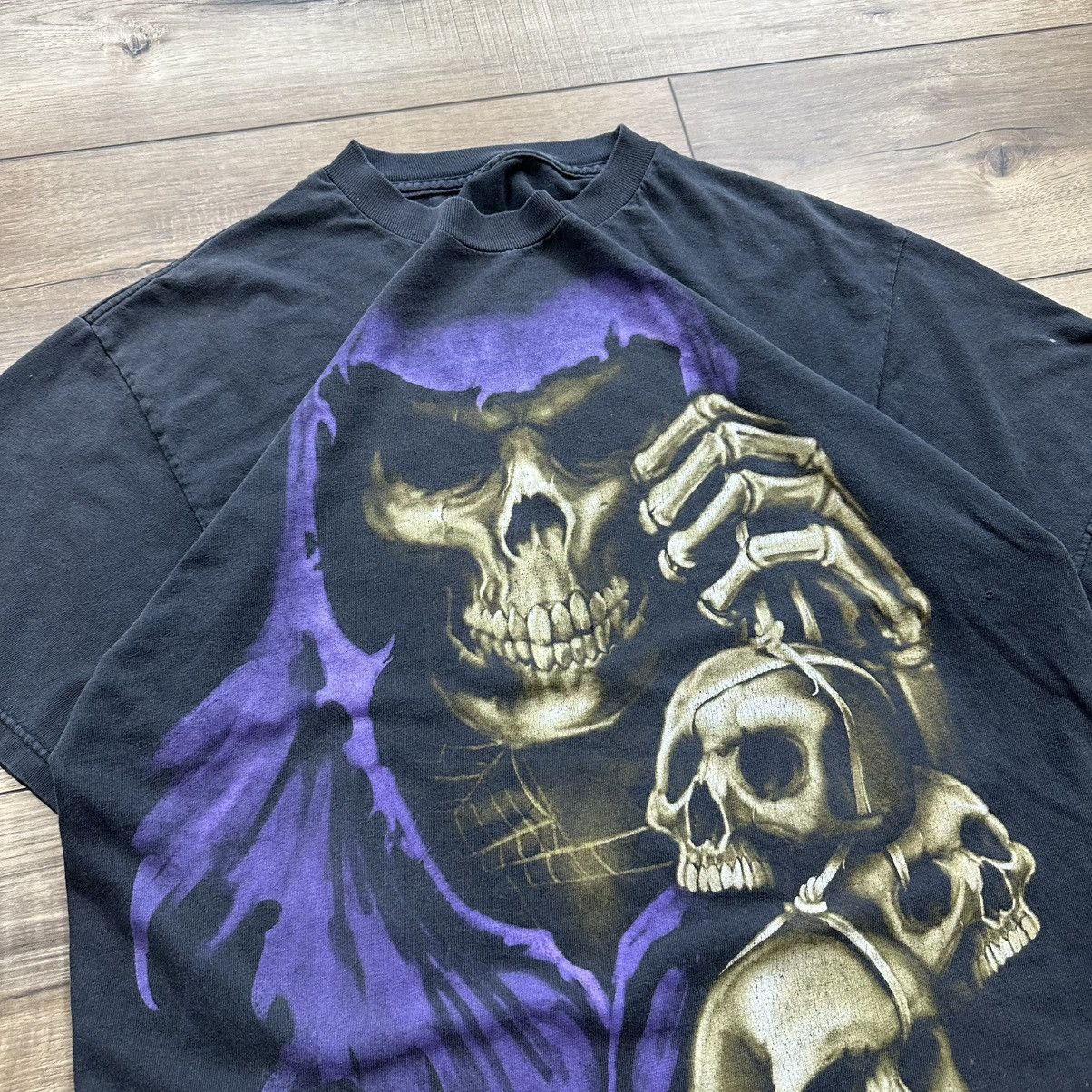 Other Vintage 2000s Y2K Grim Reaper Skull Grunge Graphic Tee Size US M / EU 48-50 / 2 - 5 Thumbnail