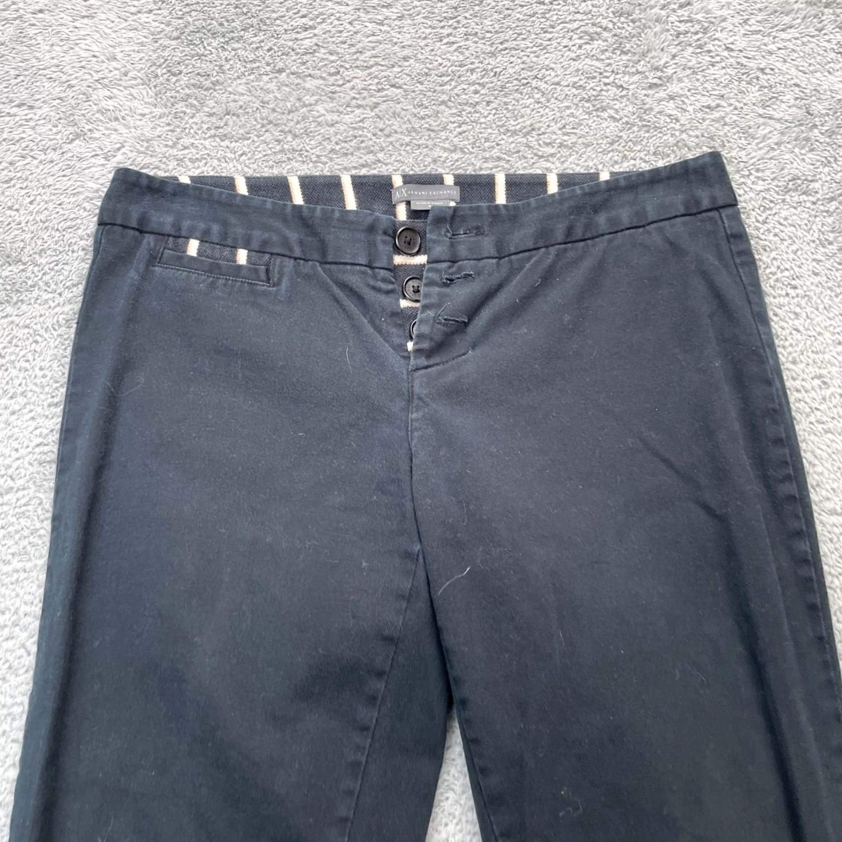 Armani Exchange Armani Exchange Pants Womens 4 Chino Slim Fit Cotton Stretch Straight Leg Black 30 In Inseam Size 24" / US 00 / IT 34 - 5 Thumbnail