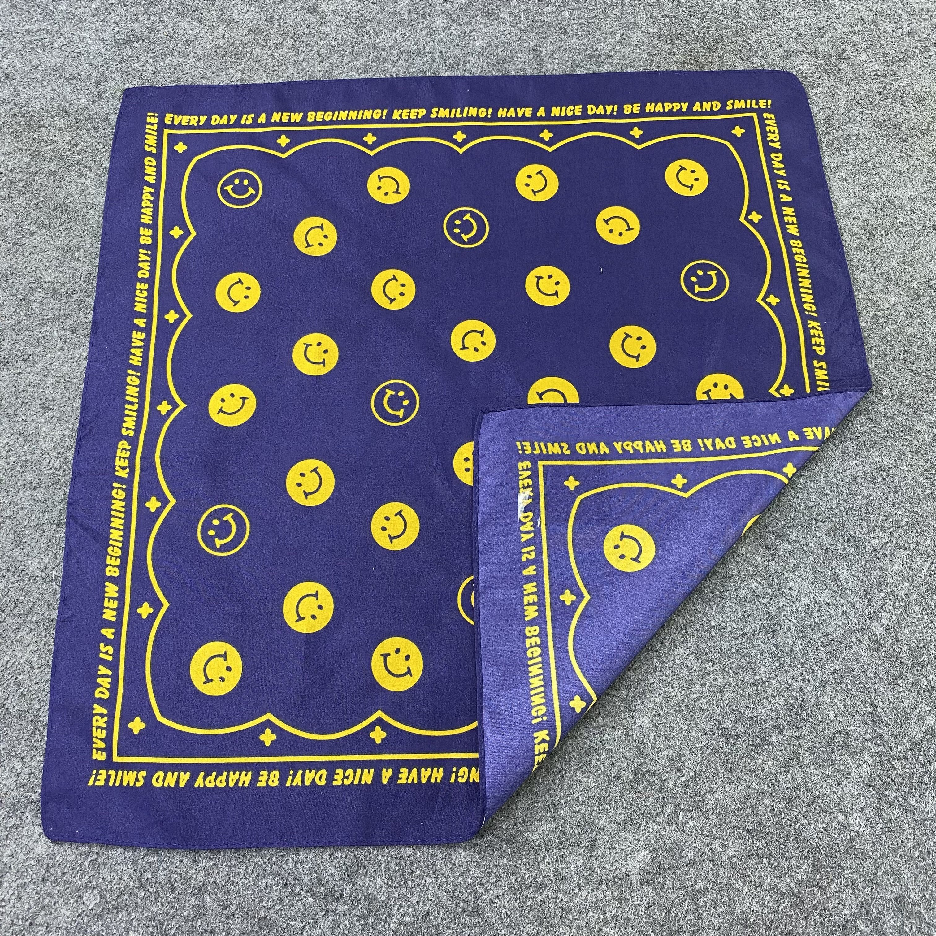Japanese Brand Smile Face Monogram Handkerchief /Bandana /Neckerchief-B1392 Size ONE SIZE - 5 Thumbnail