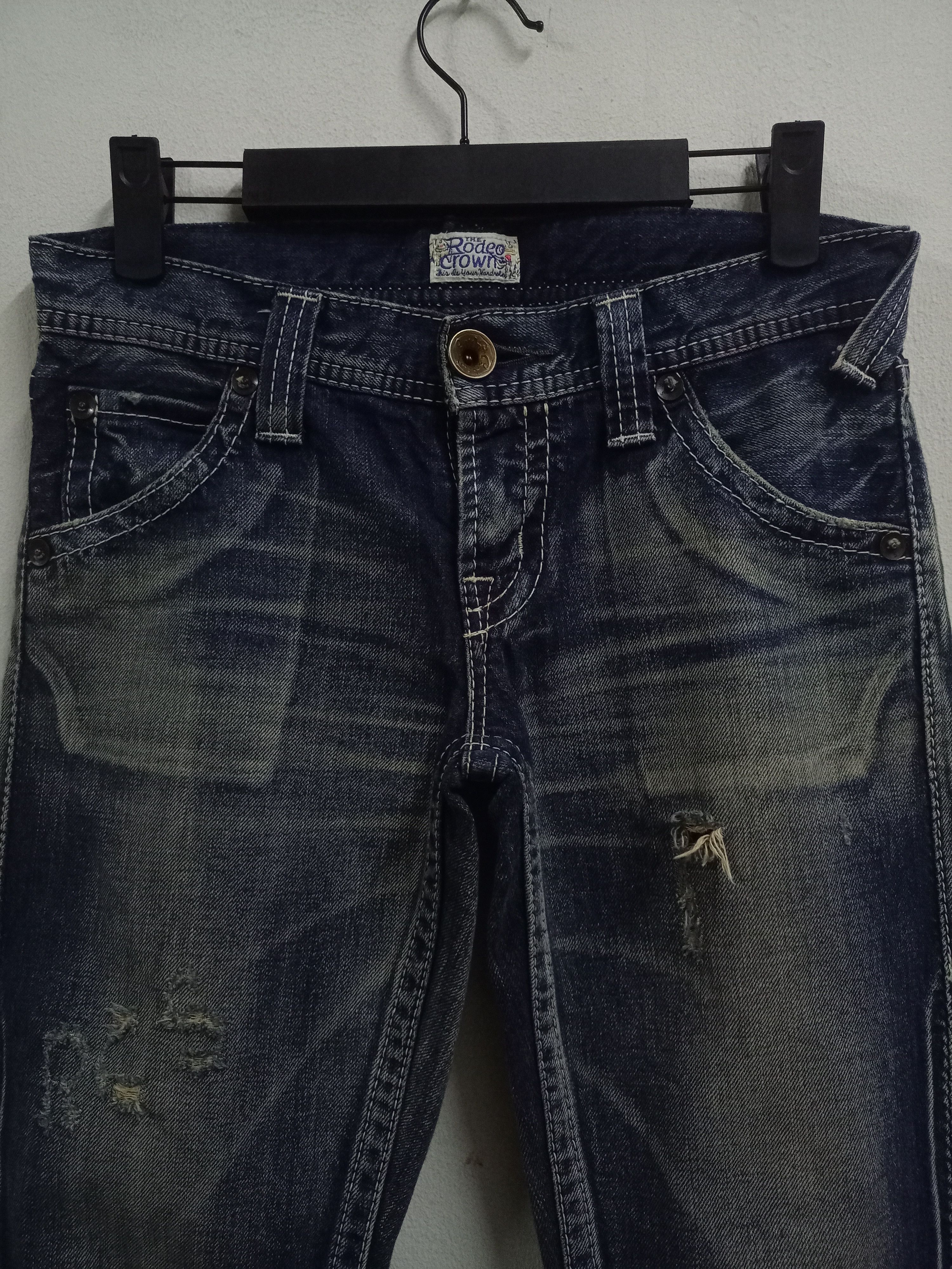 Japanese Brand Vintage Japanese Rodeo Crown Mud Wash Flare Jeans Size 30" / US 8 / IT 44 - 4 Thumbnail