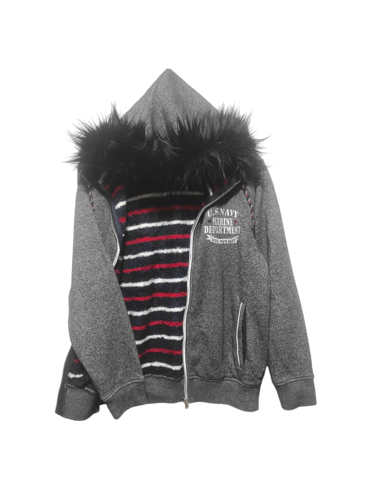 Hysteric Glamour U.S.Navy Marine Sherpa Zip Fur Hoodie IfSixWasNine LGB style Size US M / EU 48-50 / 2 - 1 Thumbnail