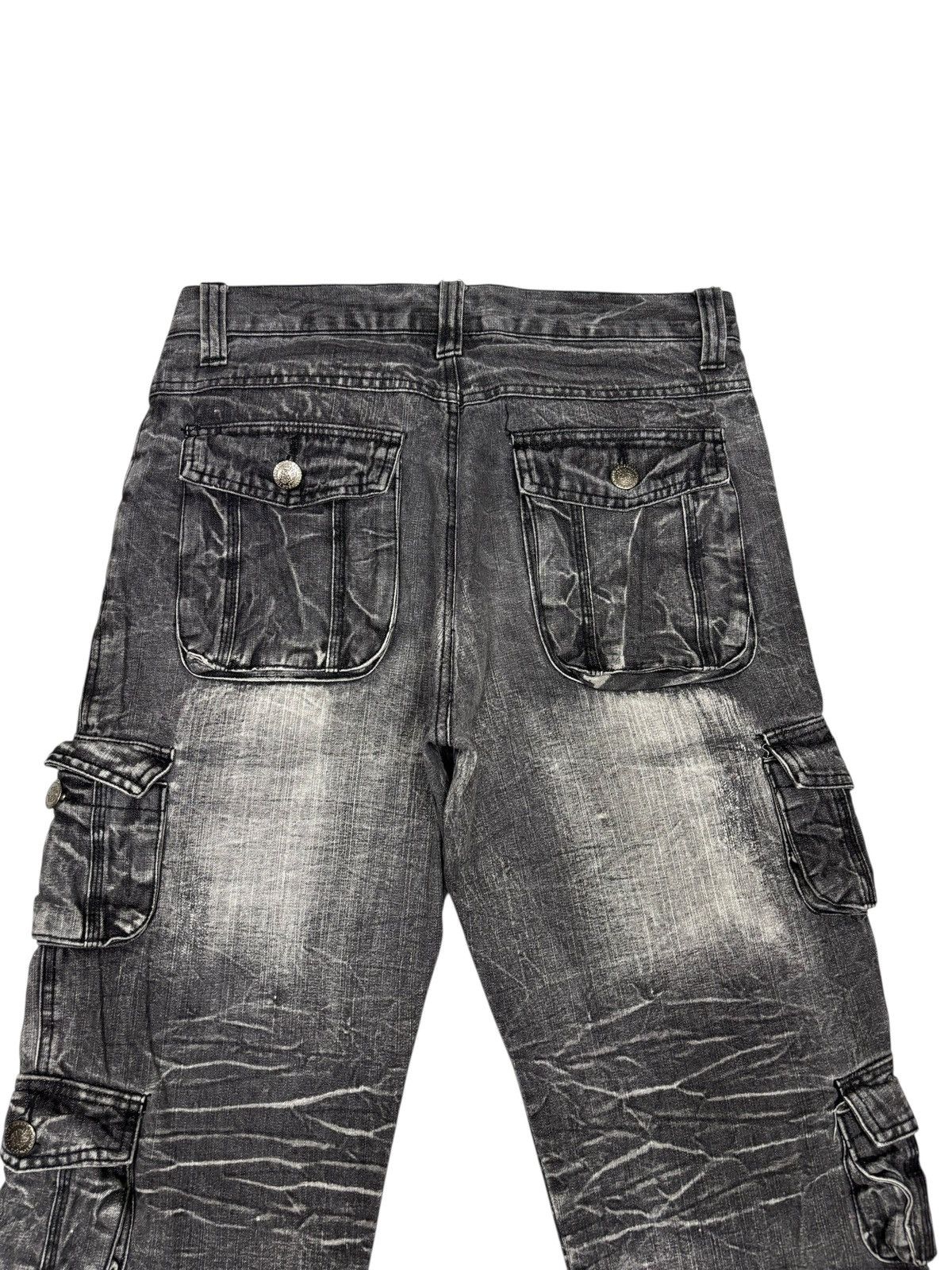 LOWBOX LOWBOX 🇯🇵 CARGO JEANS CROPPED DENIM CARGO PANTS Size US 30 / EU 46 - 6 Thumbnail