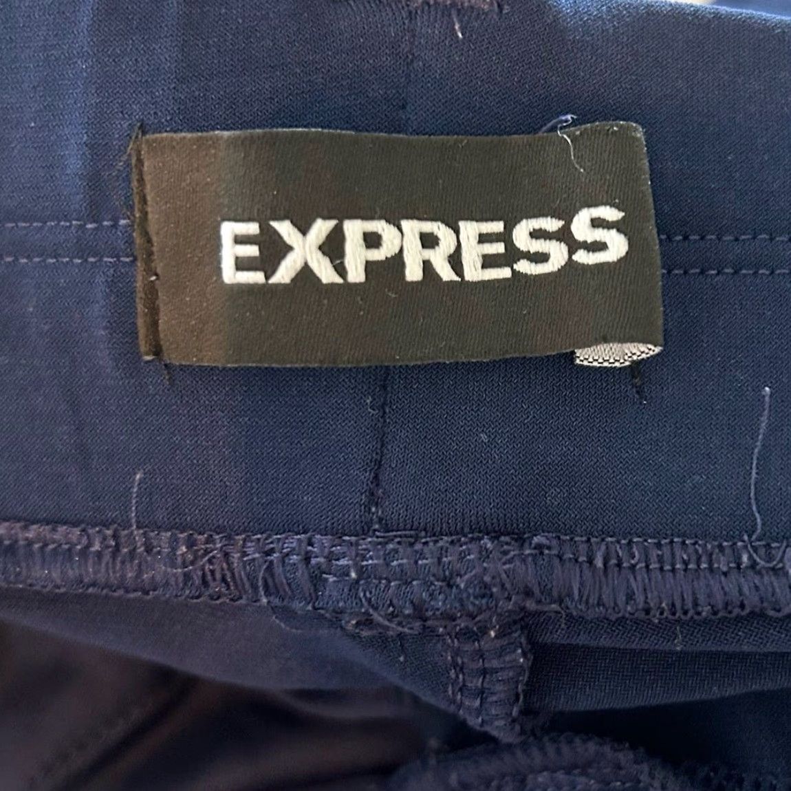Express VINTAGE Express Womens Pants Blue Pull On Relaxed Mid Rise Ankle Stretch Medium Size 24" / US 00 / IT 34 - 4 Thumbnail