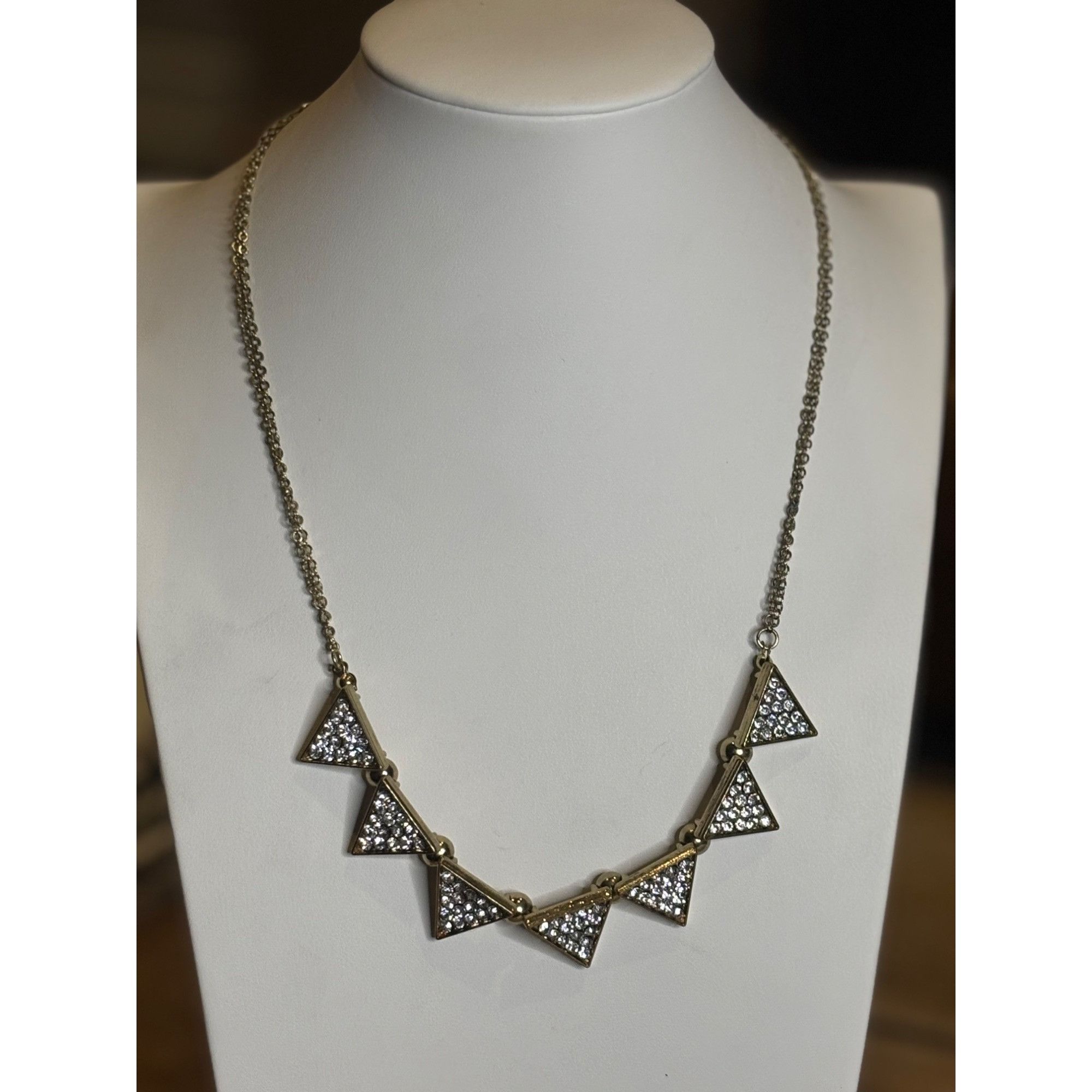 Other Gold-Tone Triangle Statement Necklace With Rhinestone Accent Size ONE SIZE - 9 Thumbnail