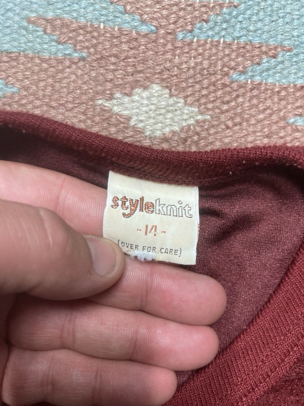 Vintage vtg 70s t shirt v neck velour maroon 2 tone boys 14 men’s XS Size US XS / EU 42 / 0 - 4 Thumbnail