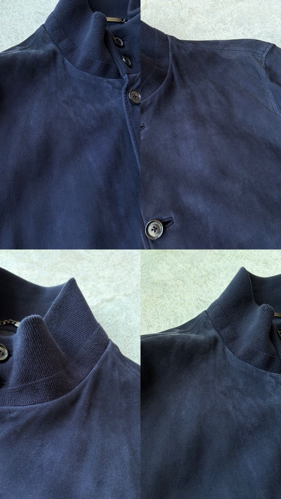 Ralph Lauren Purple Label Ralph Lauren Purple Label Navy Goat Skin Suede Flight Jacket Size US XL / EU 56 / 4 - 9 Thumbnail