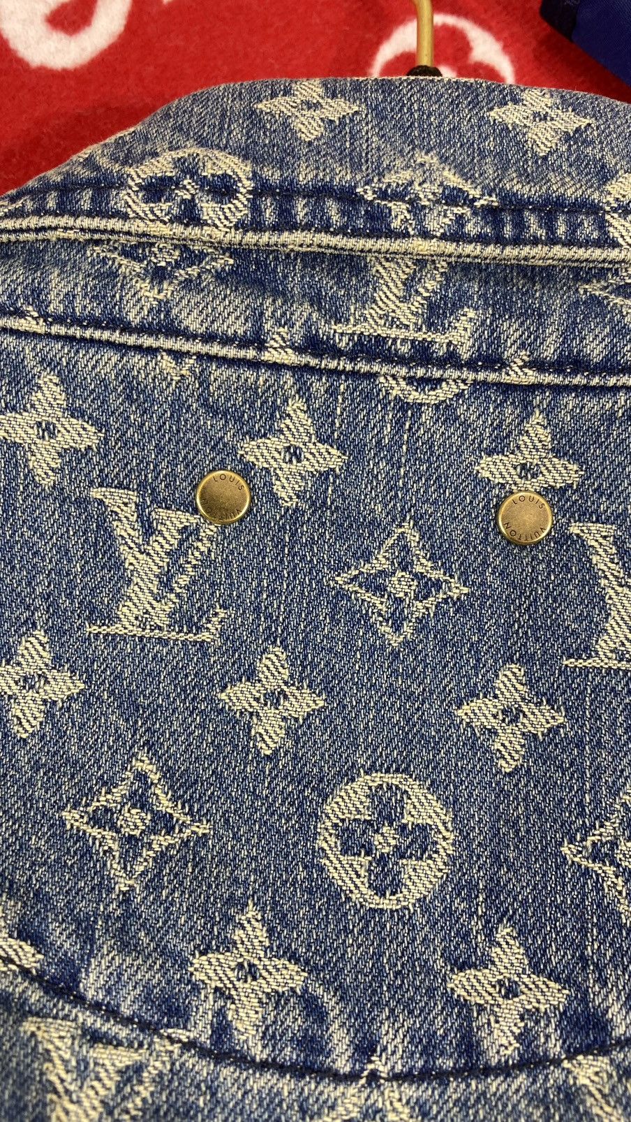 Louis Vuitton × Supreme Louis Vuitton X Supreme 54 Denim Jacket Blue Monogram Size US L / EU 52-54 / 3 - 4 Thumbnail