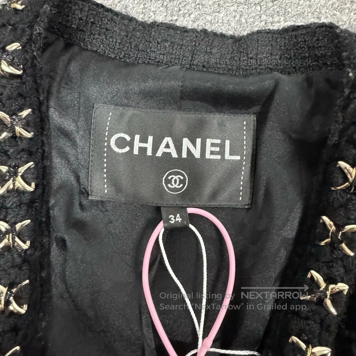Chanel Chanel size 34 Metropolitan Black Gold Edged Coarse Wool Kn Size S / US 4 / IT 40 - 7 Thumbnail