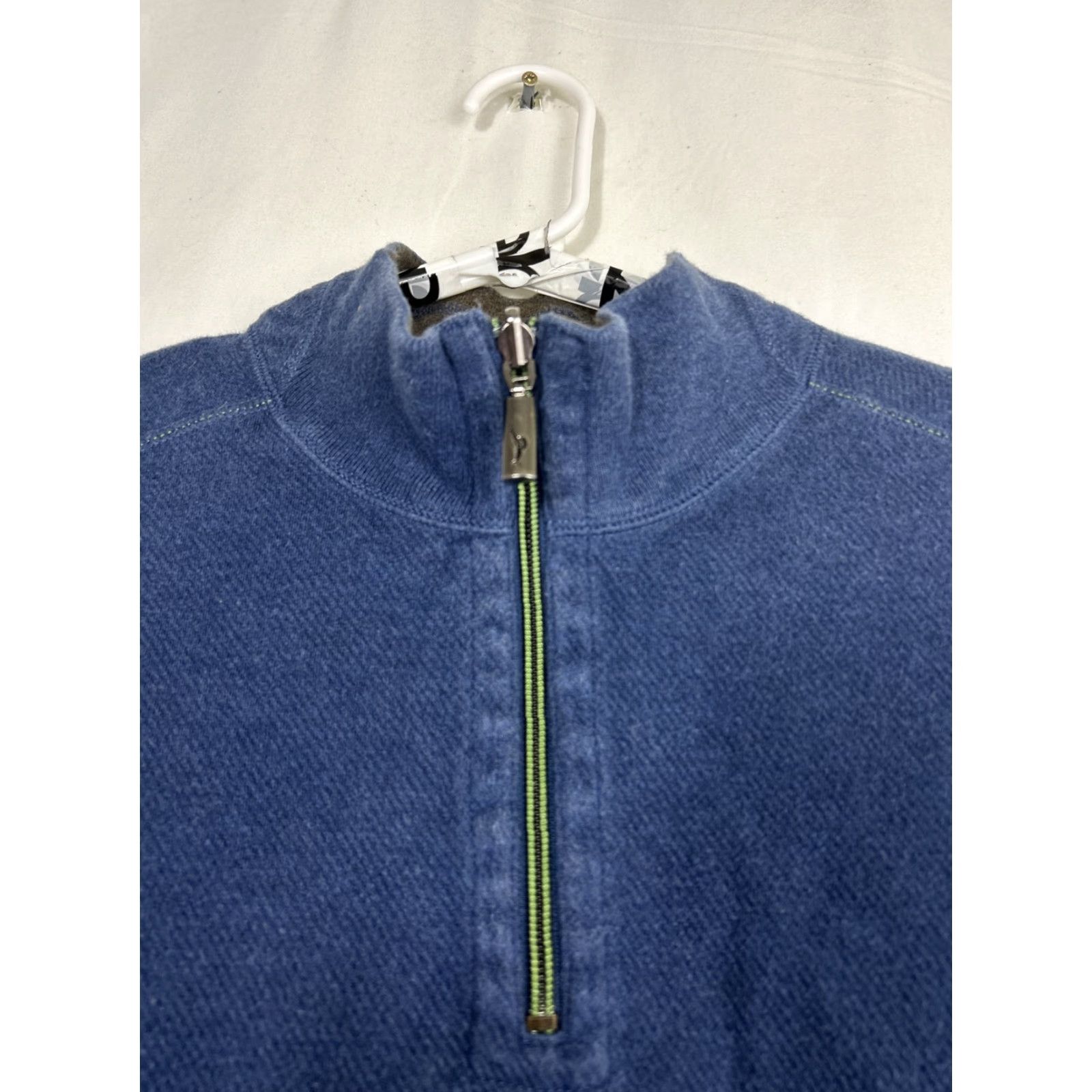Tommy Bahama VINTAGE Tommy Bahama Mens XL Navy Blue Brown Reversible 1/4 Zip Pullover Sweater Size US XL / EU 56 / 4 - 6 Thumbnail