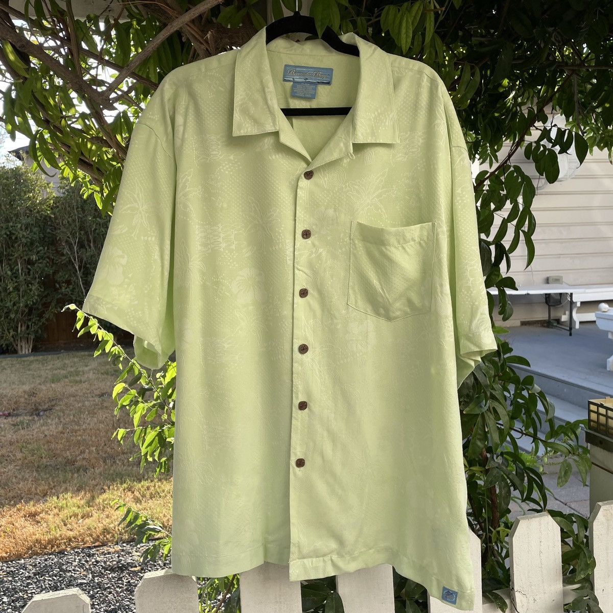 Vintage Vintage Silk Cropped Camp Collar Shirt Bowling Boxy Size US XL / EU 56 / 4 - 2 Thumbnail