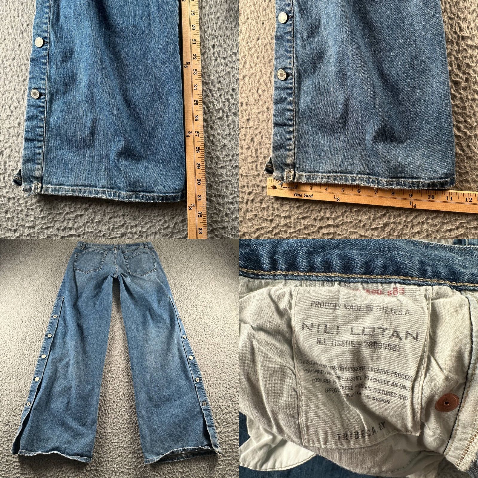 Nili Lotan **Womens Nili Lotan Blue Jean 30 Mid Rise Wide Leg Snap Side Button** User: **Nili Lotan Blue Jeans Womens 30 Mid Rise Wide Leg Snap Side Button** Size 30" / US 8 / IT 44 - 9 Thumbnail