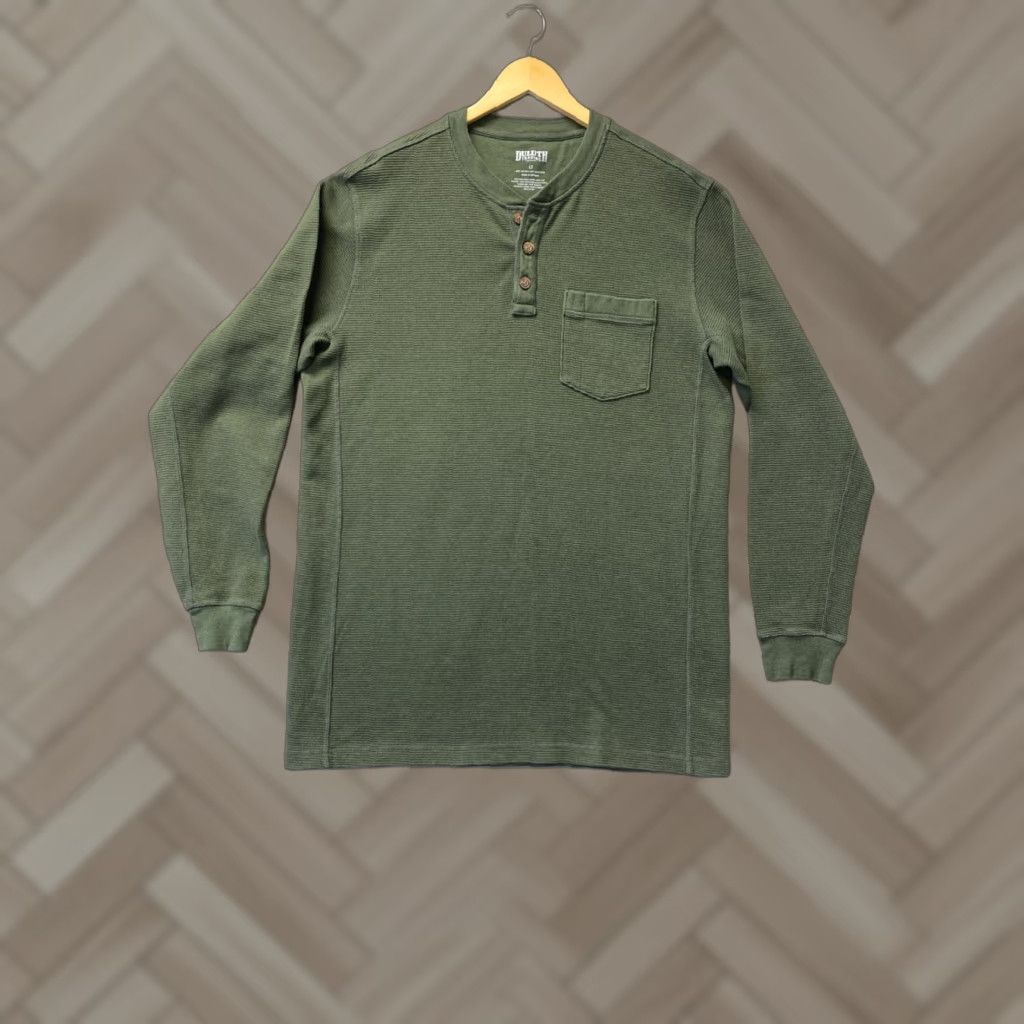 Vintage Duluth Green Henley Thermal Long Sleeve Sweater Mens LT /108-59 Size US L / EU 52-54 / 3 - 1 Thumbnail