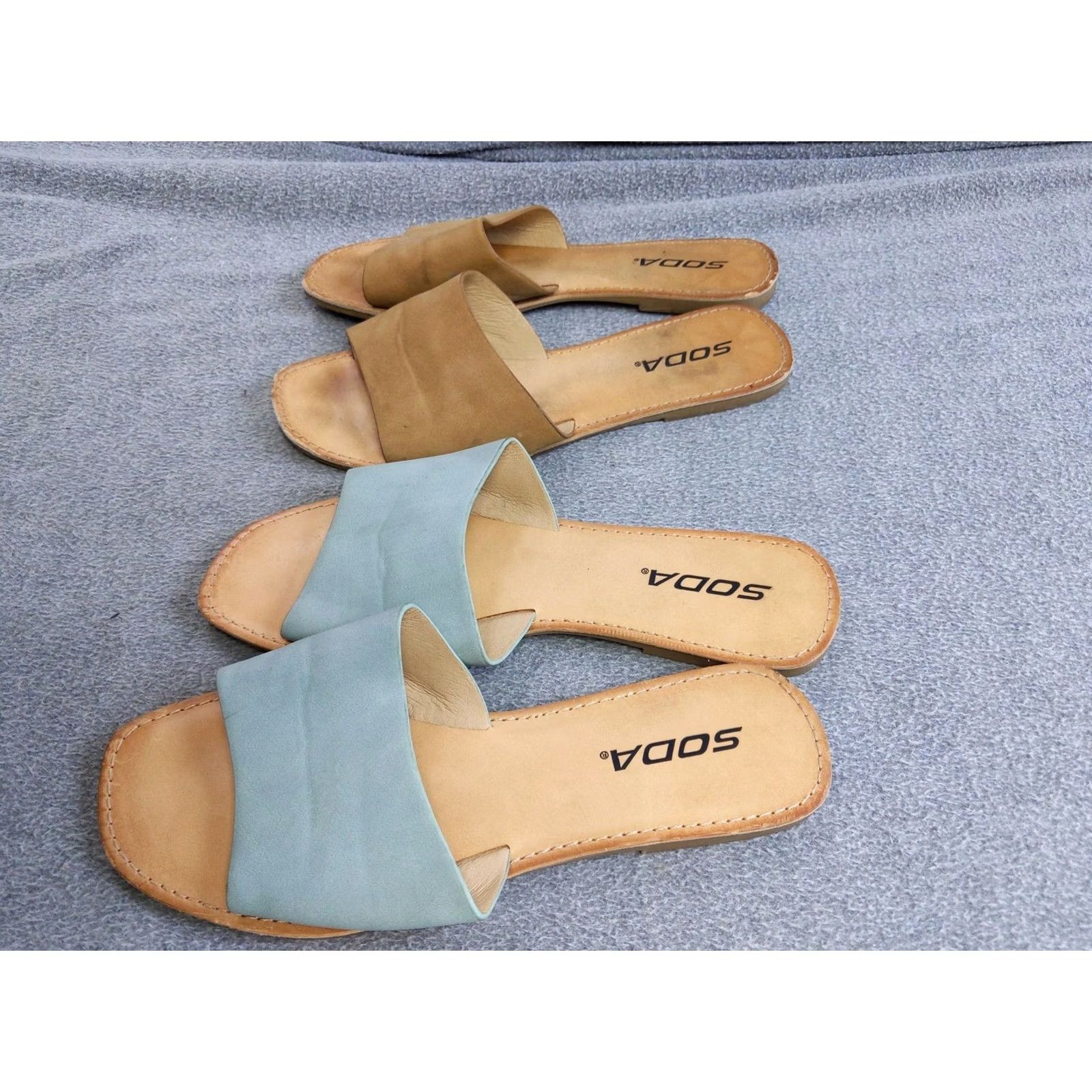Vintage Soda Womens Size 6.5 Slide Sandals Brown Comfortable Casual Style Flats Size US 7 / IT 37 - 2 Thumbnail