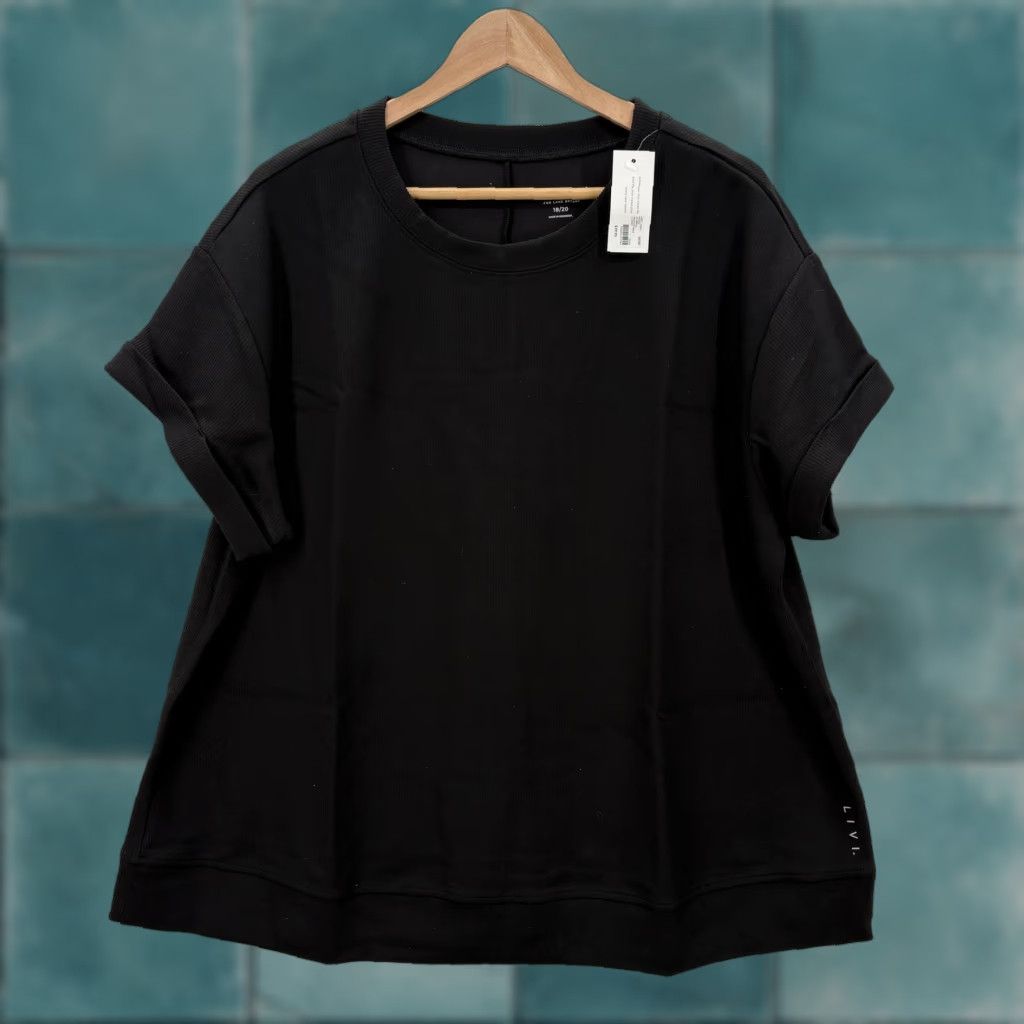 Vintage LIVI For Lane Bryant Shirt Womens 18/20 Black Plus Size Knit Tee Casual Pullover Size XXL / US 16-18 / IT 52-54 - 1 Thumbnail