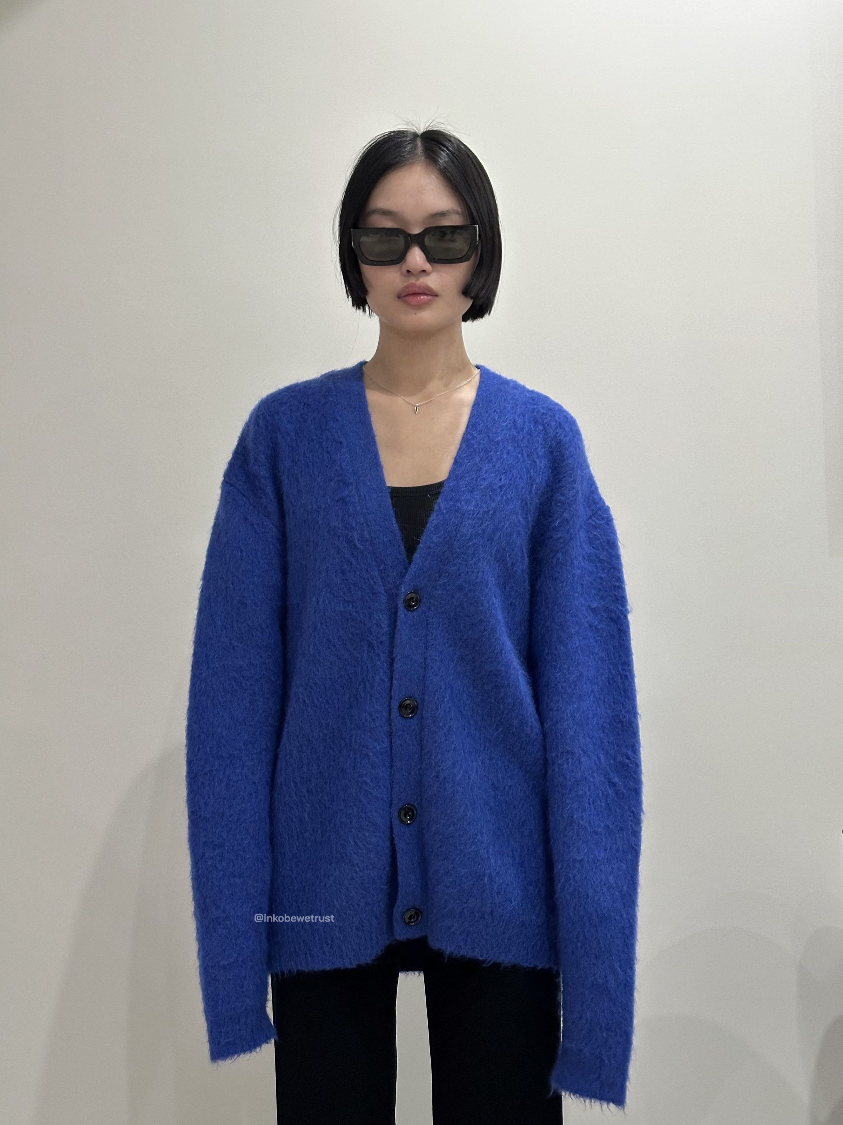 Lemaire Electric Blue Mohair Brushed Cardigan Size US M / EU 48-50 / 2 - 3 Thumbnail