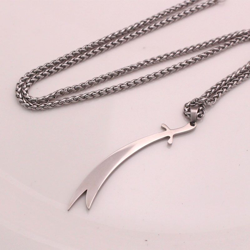 Jewelry Engraved Ali Zulfiqar Sword Stainless Steel Necklace Size ONE SIZE - 5 Thumbnail
