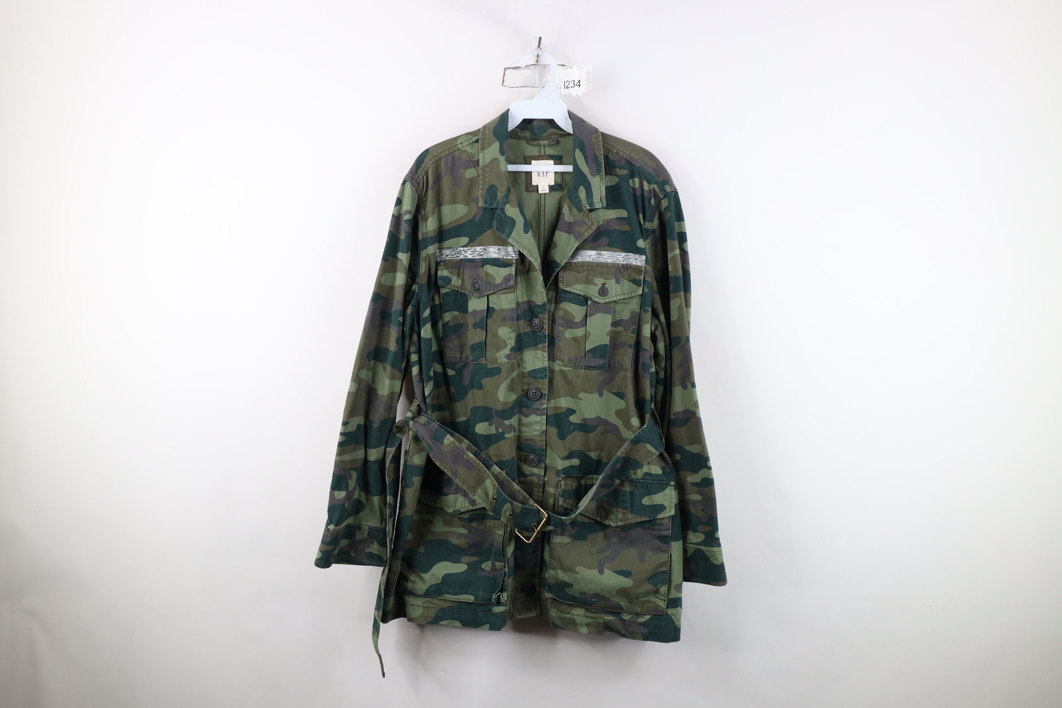 Gap Vintage Y2K Gap Camouflage Military Field Jacket Trench Coat Size XL / US 12-14 / IT 48-50 - 1 Thumbnail