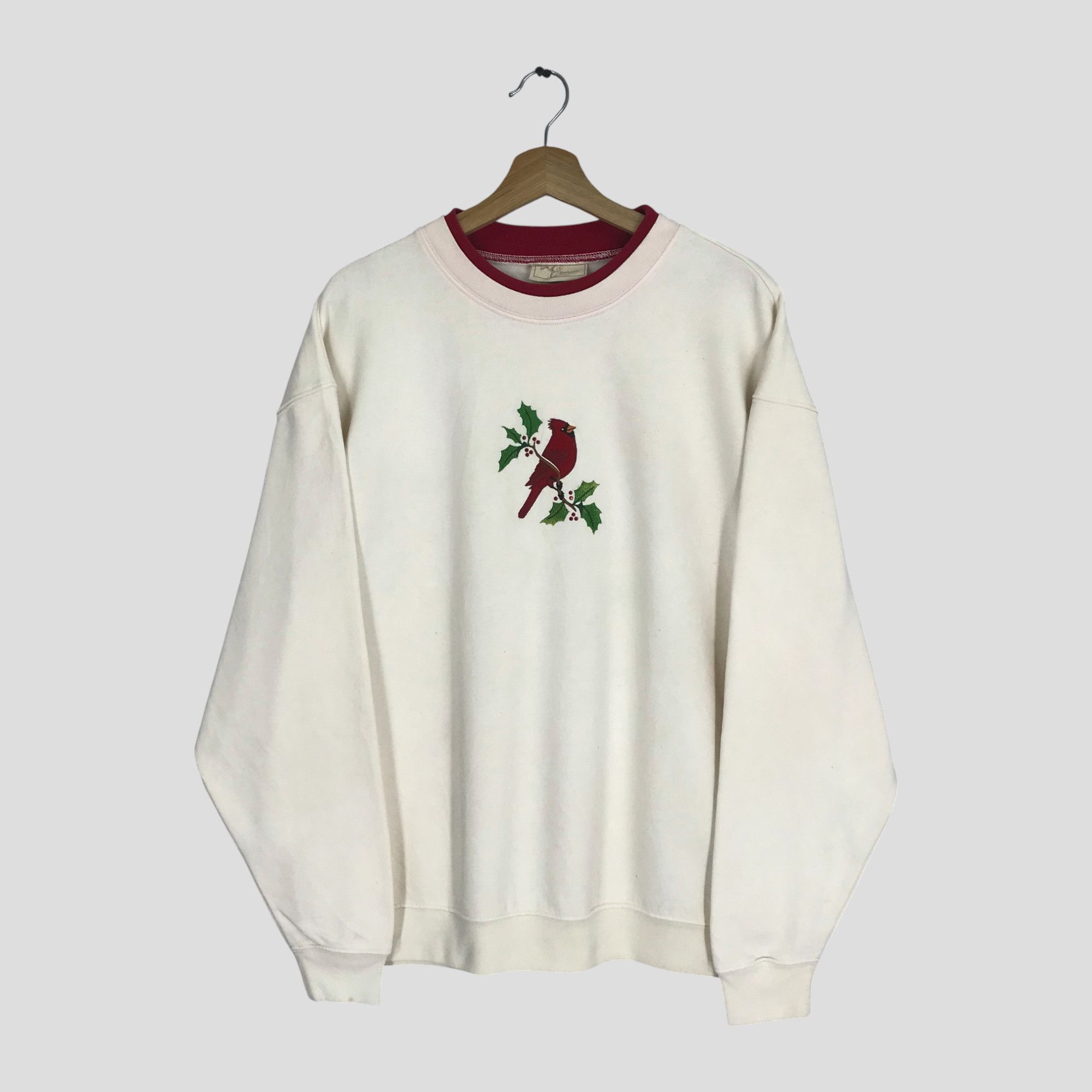 Cardinal of Canada Vintage 90s Cardinal Birds White Sweatshirt - 262 Size US XL / EU 56 / 4 - 1 Thumbnail
