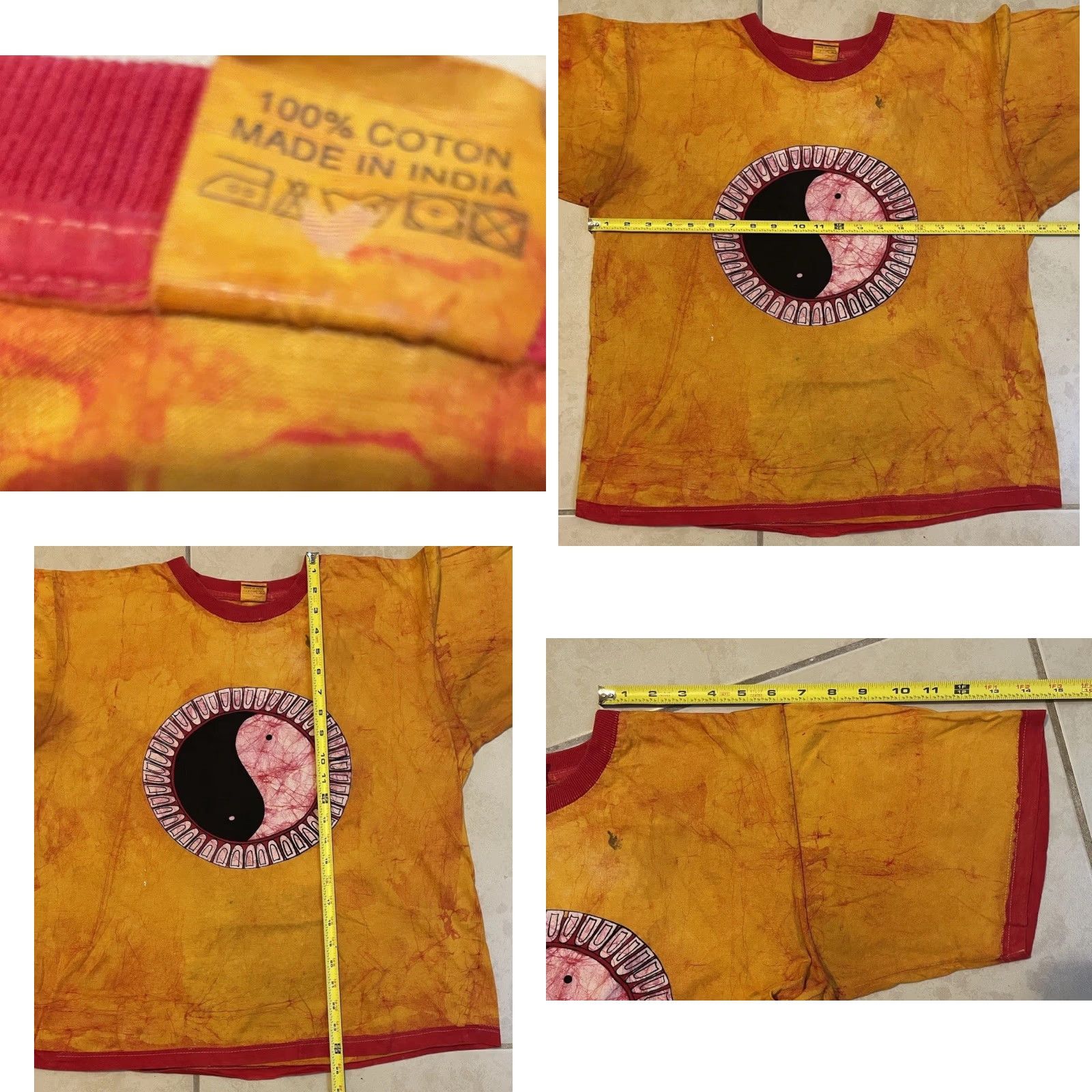 Vintage VINTAGE Yin Yang Faded All Over Print Boxy Shirt S 90s 80s Yellow Surf Skate Grunge Love Peace Hippie Size US S / EU 44-46 / 1 - 9 Thumbnail
