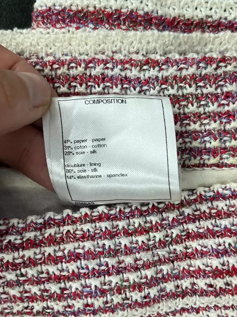 Chanel Chanel Red Envelope Striped Knitted Skirt Size 26" / US 2 / IT 38 - 4 Thumbnail