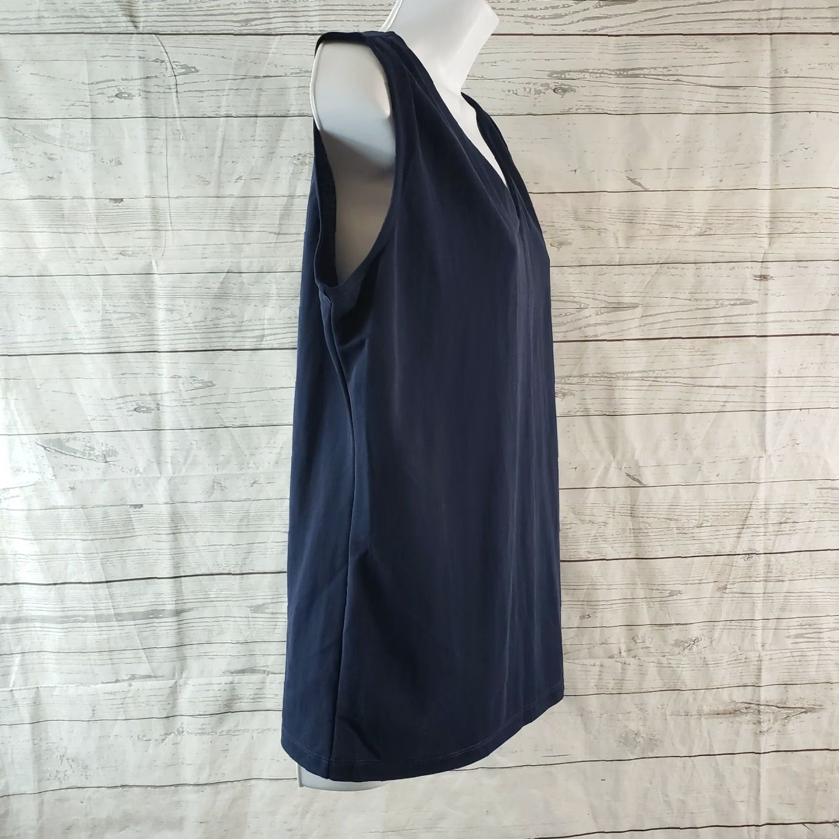 Vintage Foxcroft Womens Top Tank Sleeveless V-Neck Blue L XS? Size L / US 10 / IT 46 - 3 Thumbnail