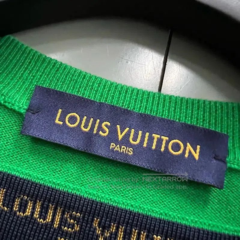 Louis Vuitton Louis Vuitton Green Wool Logo Short Sleeve T-Shirt . Size US L / EU 52-54 / 3 - 2 Thumbnail