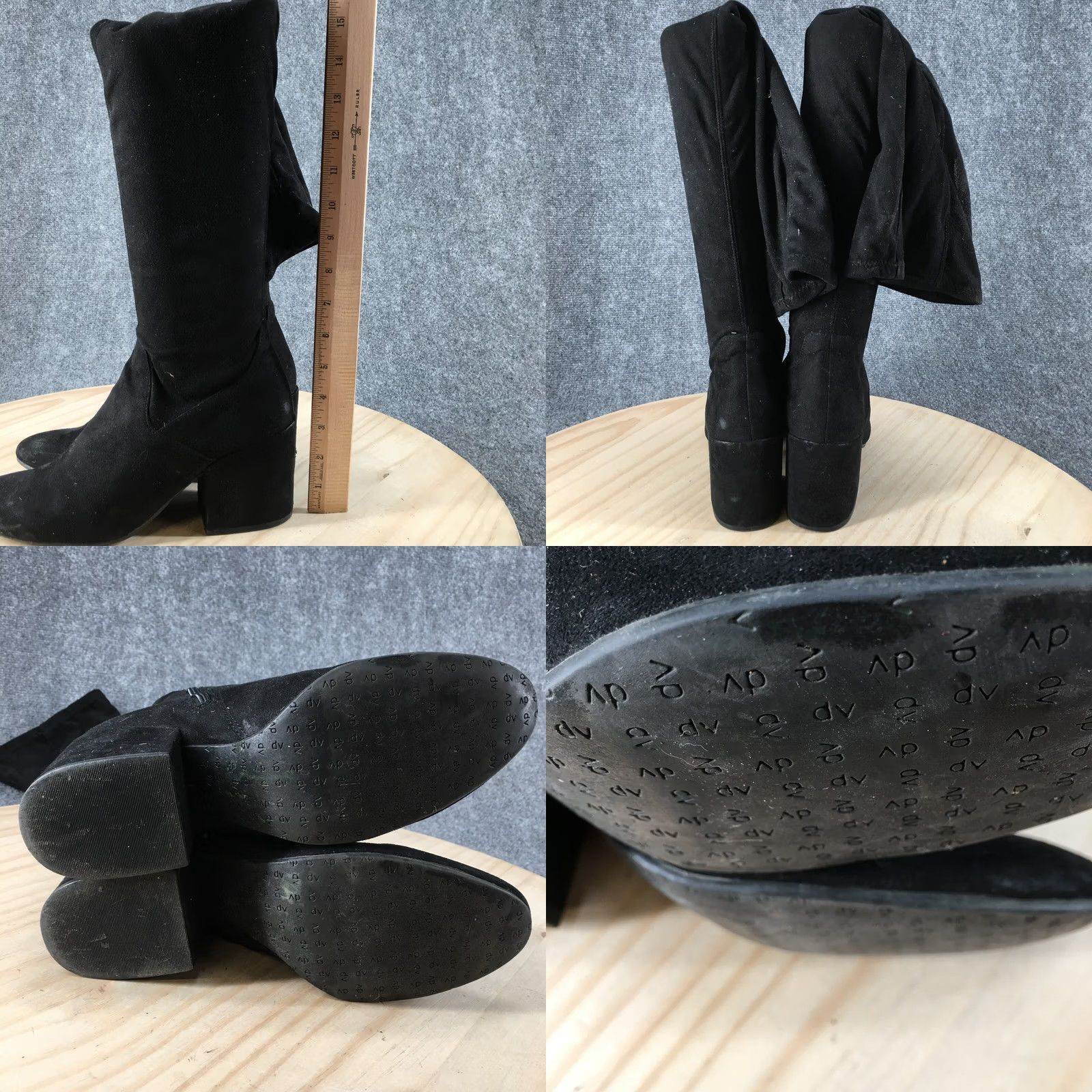 Dolce Vita Dolce Vita Sock Boots Womens 8.5 Tall Over The Knee Black Fabric Side Zip Heels Boot Size US 9 / IT 39 - 8 Thumbnail