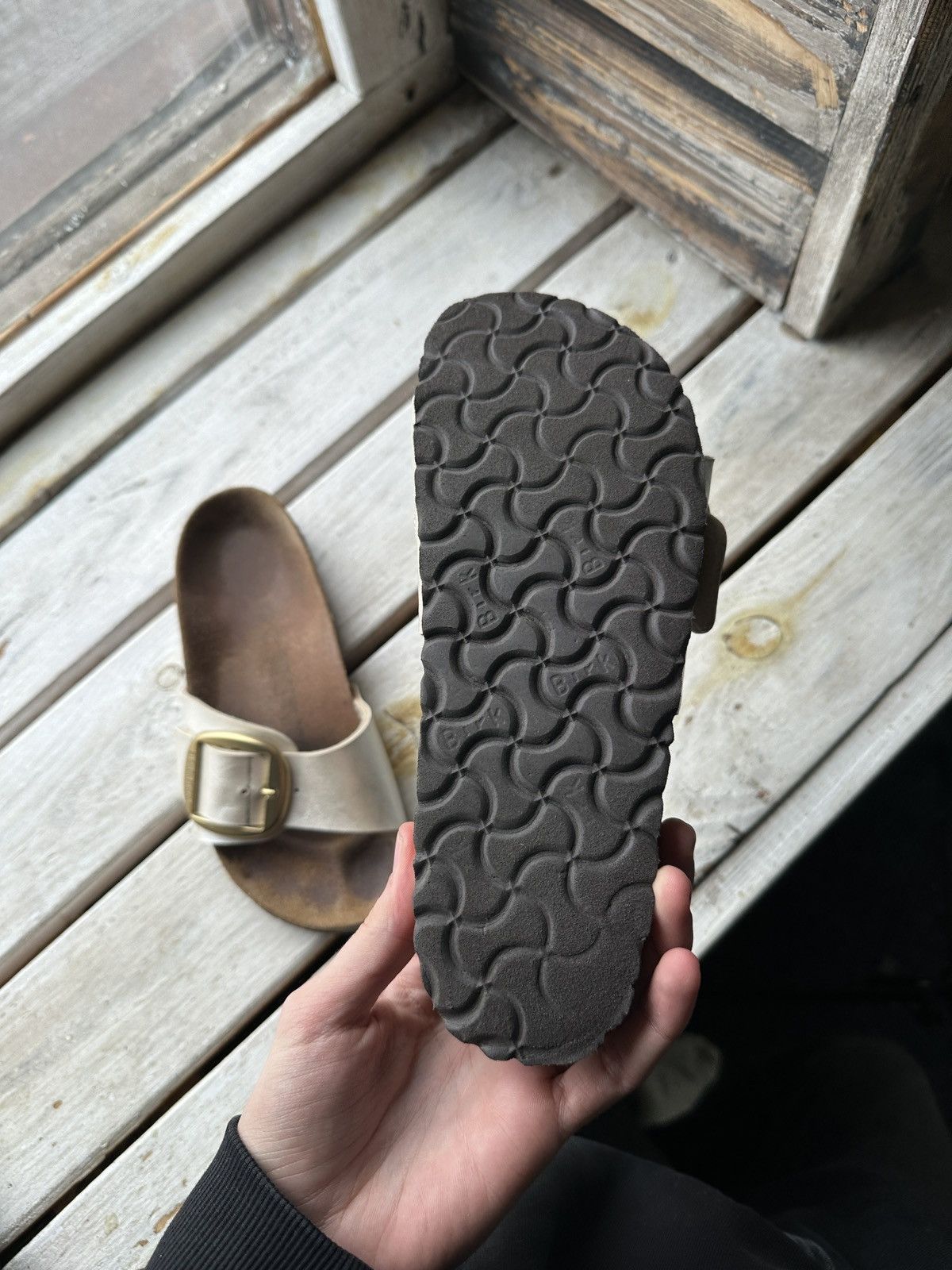 Birkenstock VNTG🚨 Birkenstock metal color Luxe Sandals rare slides Size US 6 / IT 36 - 13 Thumbnail