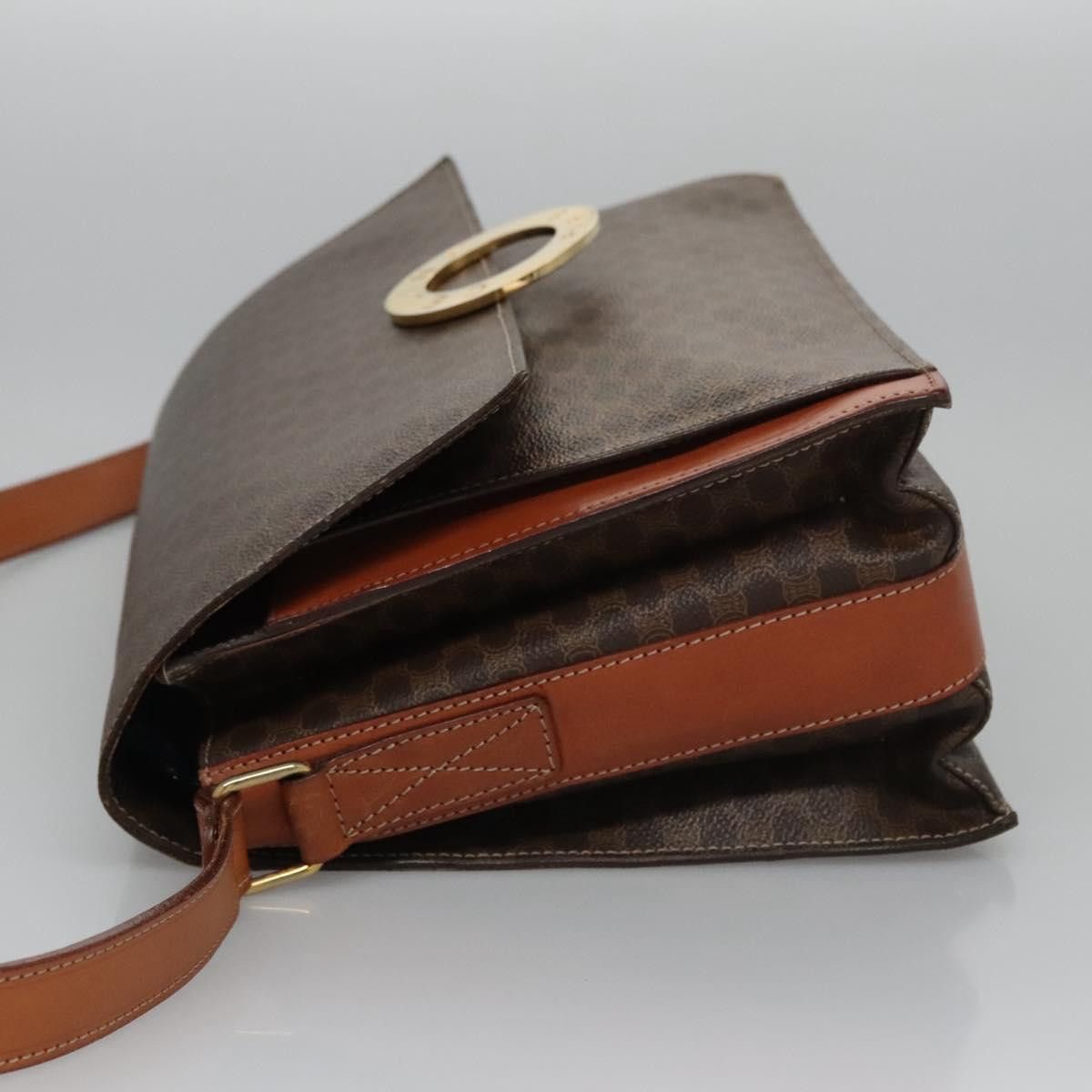 Celine CELINE Macadam Canvas Shoulder Bag Pvc Leather Brown Size ONE SIZE - 5 Thumbnail