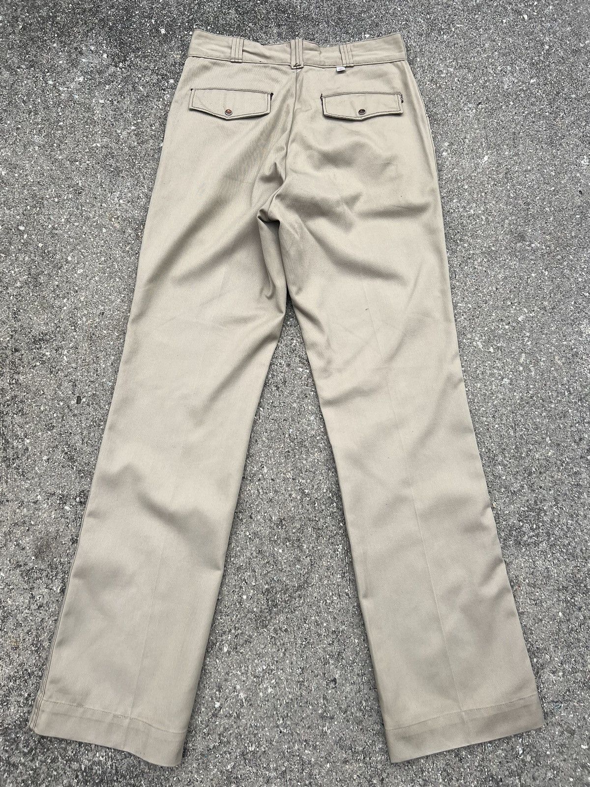 Dickies Vintage 70s TALON Zipper Dickies Flare Khaki Trouser Pant Size US 30 / EU 46 - 2 Thumbnail