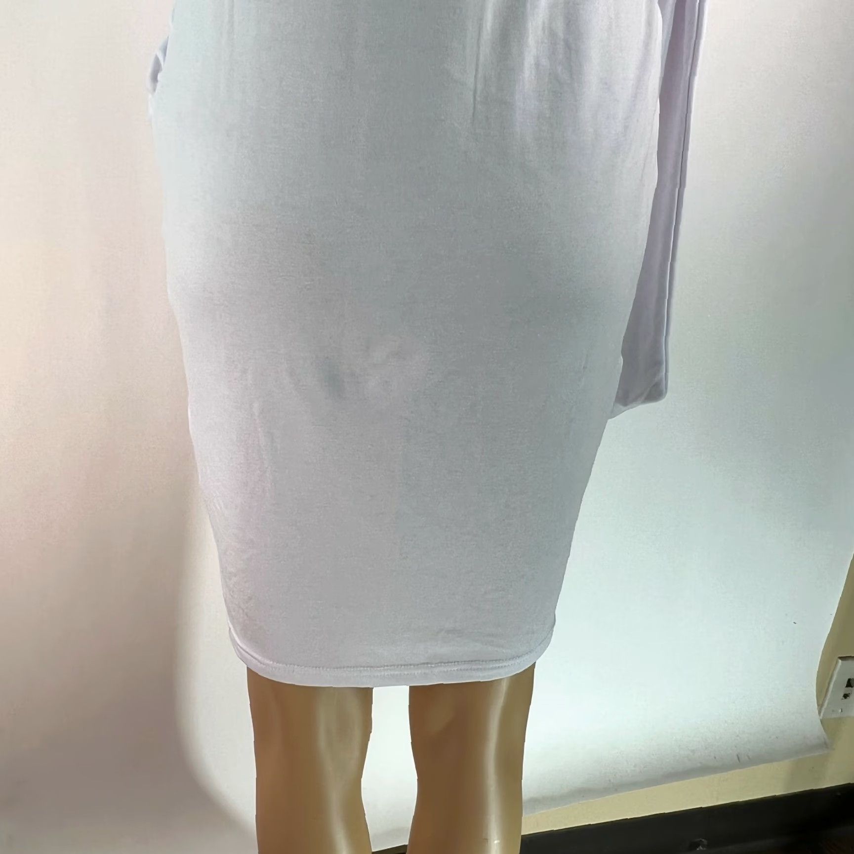 Vintage Liyo Hon White Bodycon Dress Sleeveless Tie Waist Crew Neck Women M Dress Size M / US 6-8 / IT 42-44 - 6 Thumbnail