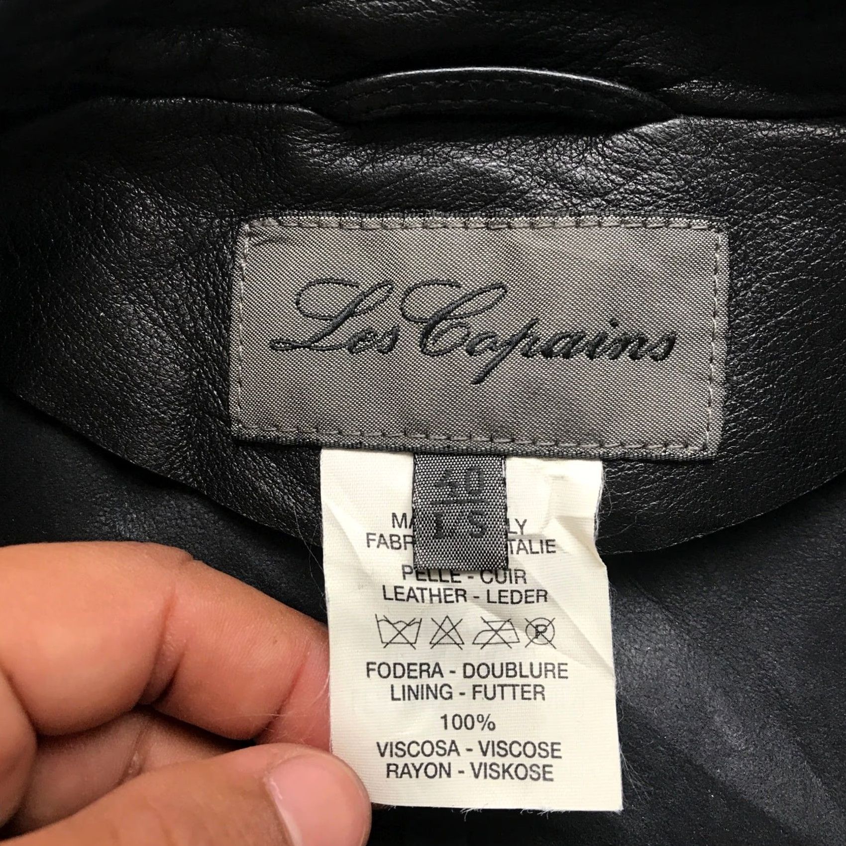 Les Copains VINTAGE Les Copains Leather Jacket Women S Black Full Zip Bomber Italy 40 L/S Textured Zipper Casual Business Party/Cocktail Womens Size S / US 4 / IT 40 - 4 Thumbnail