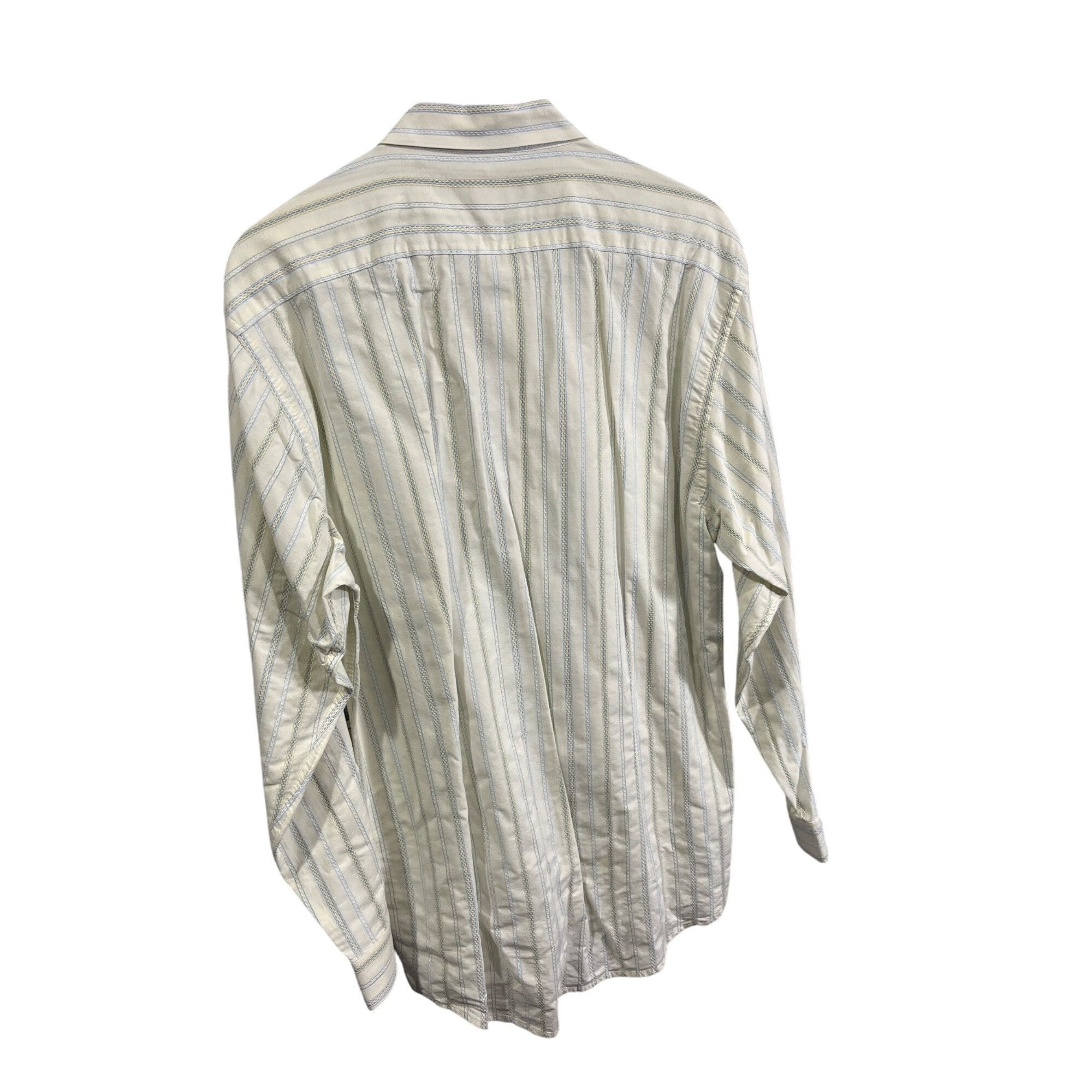 Other NDX Nederland Mens Striped Button-Down Shirt 2XL White & Blu Size US XXL / EU 58 / 5 - 2 Thumbnail