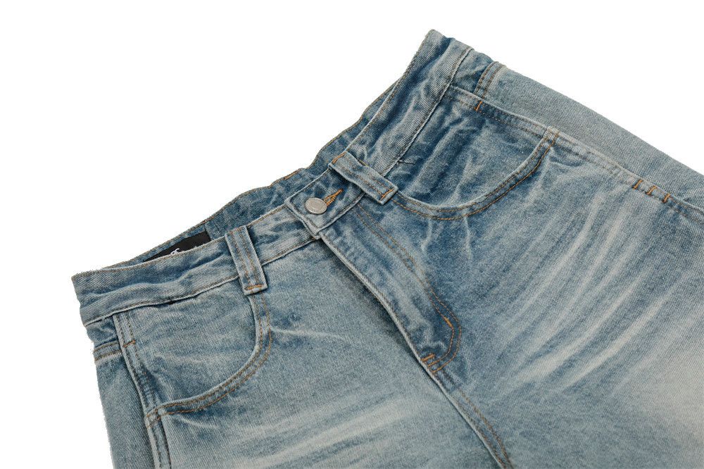 Jean Punk washed gradient men's loose wide-leg jeans y2k Size US 32 / EU 48 - 3 Thumbnail