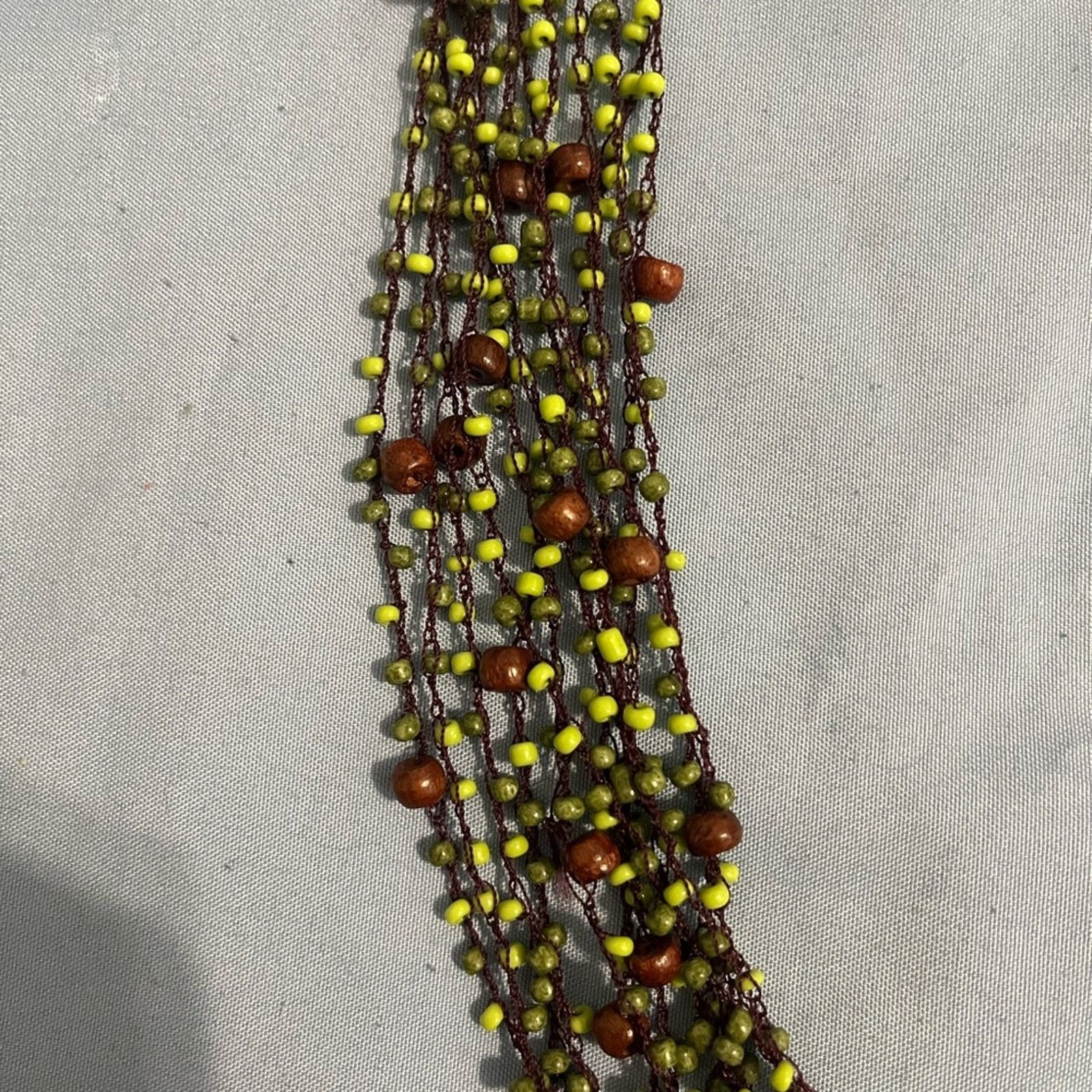 Other Brown and Green Beaded Statement Necklace Size ONE SIZE - 2 Thumbnail