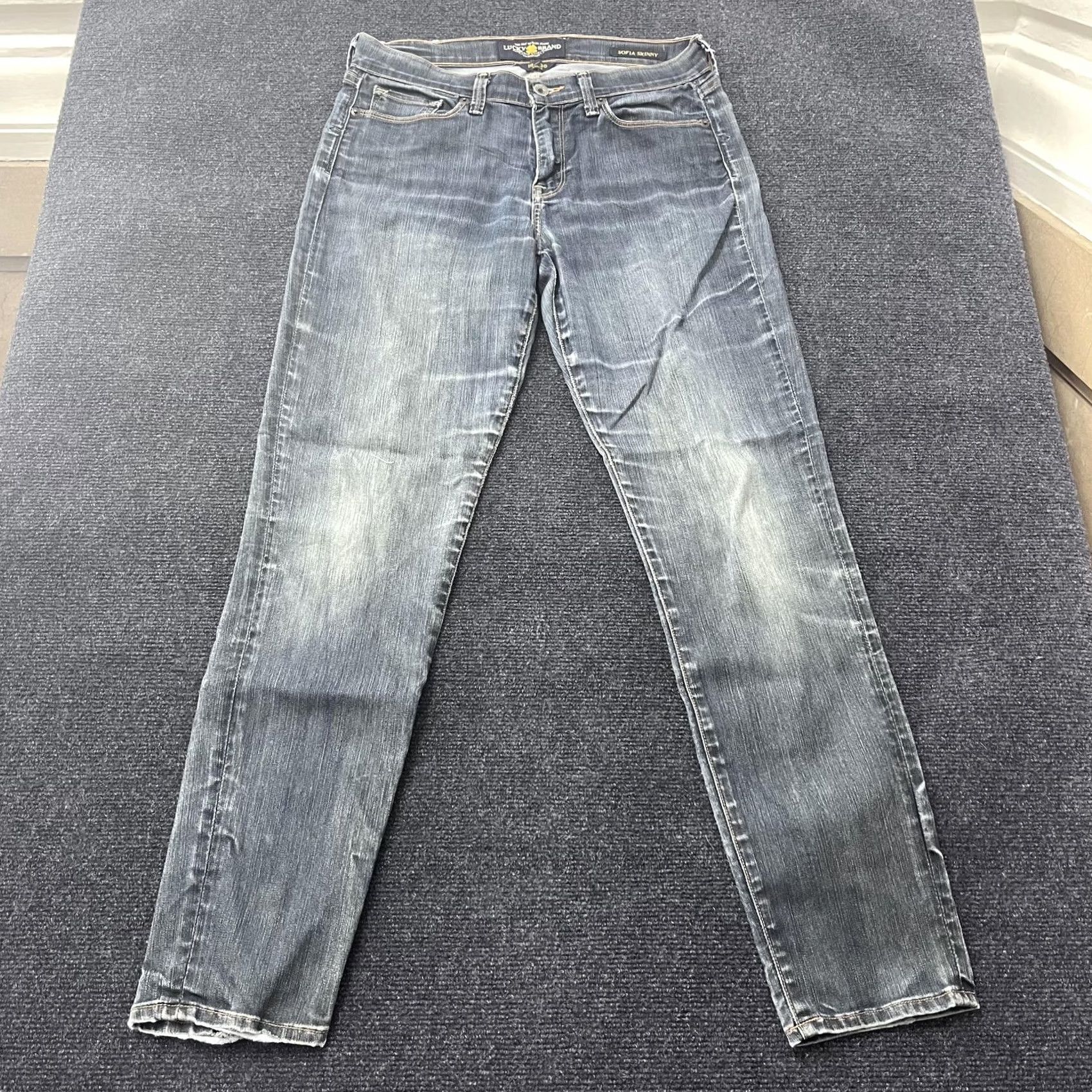 Lucky Brand Lucky Brand Jeans Womens 10 Blue Sofia Skinny Ankle Medium Wash Zip Fly Faded Size 32" / US 10 / IT 46 - 4 Thumbnail