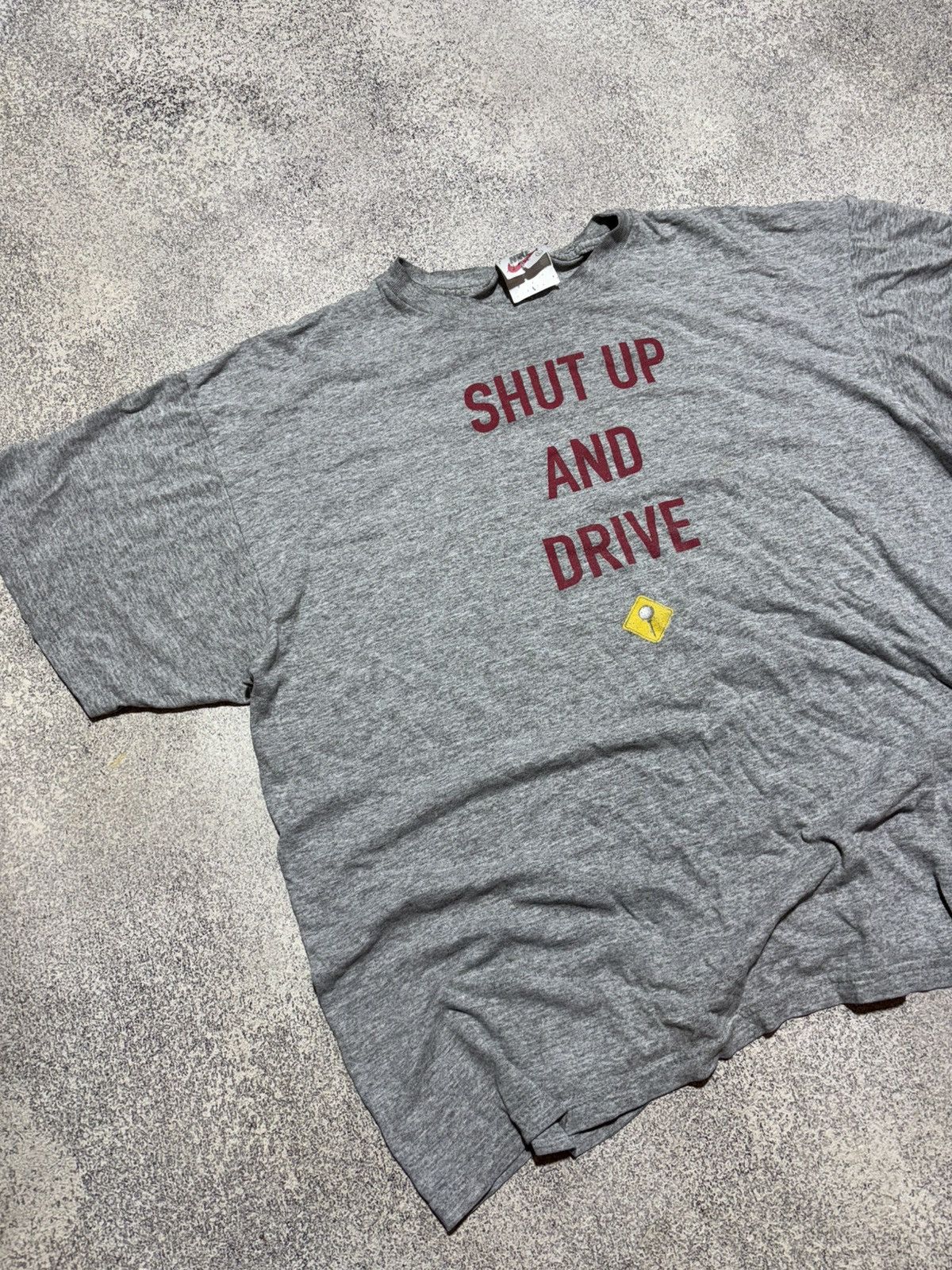 Nike × Vintage Vintage NIKE Big Logo Shut Up And Drive T-Shirt Gray Retro Size US M / EU 48-50 / 2 - 4 Thumbnail