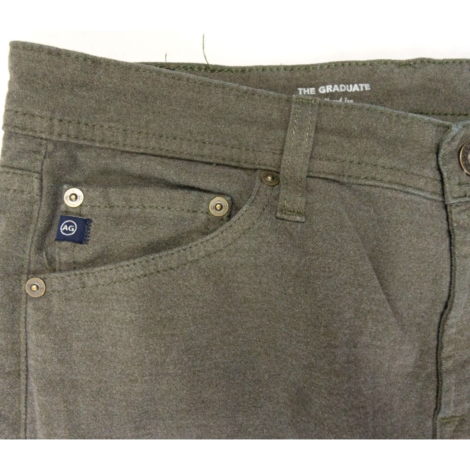 Vintage AG Adriano Goldschmied Pants Mens 30 R Green The Graduate Tailored Leg Stretch Size US 30 / EU 46 - 4 Thumbnail