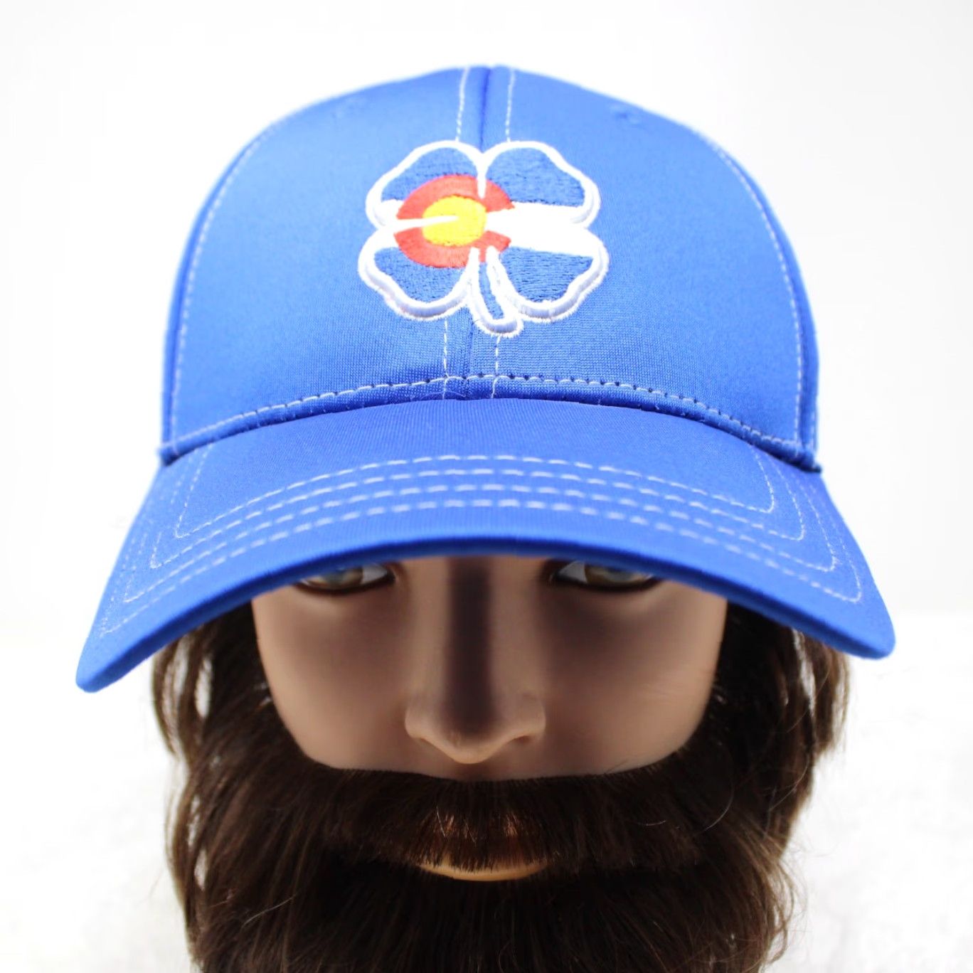 Vintage Black Clover Hat Mens XL Blue 100% Polyester Baseball Cap Sports Knit Style Casual Adjustable Cap Size ONE SIZE - 6 Thumbnail