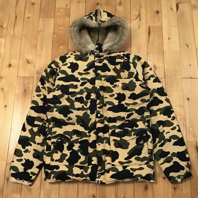 BAPE camo Fur Puffer Down Jacket a bathing ape NIGO