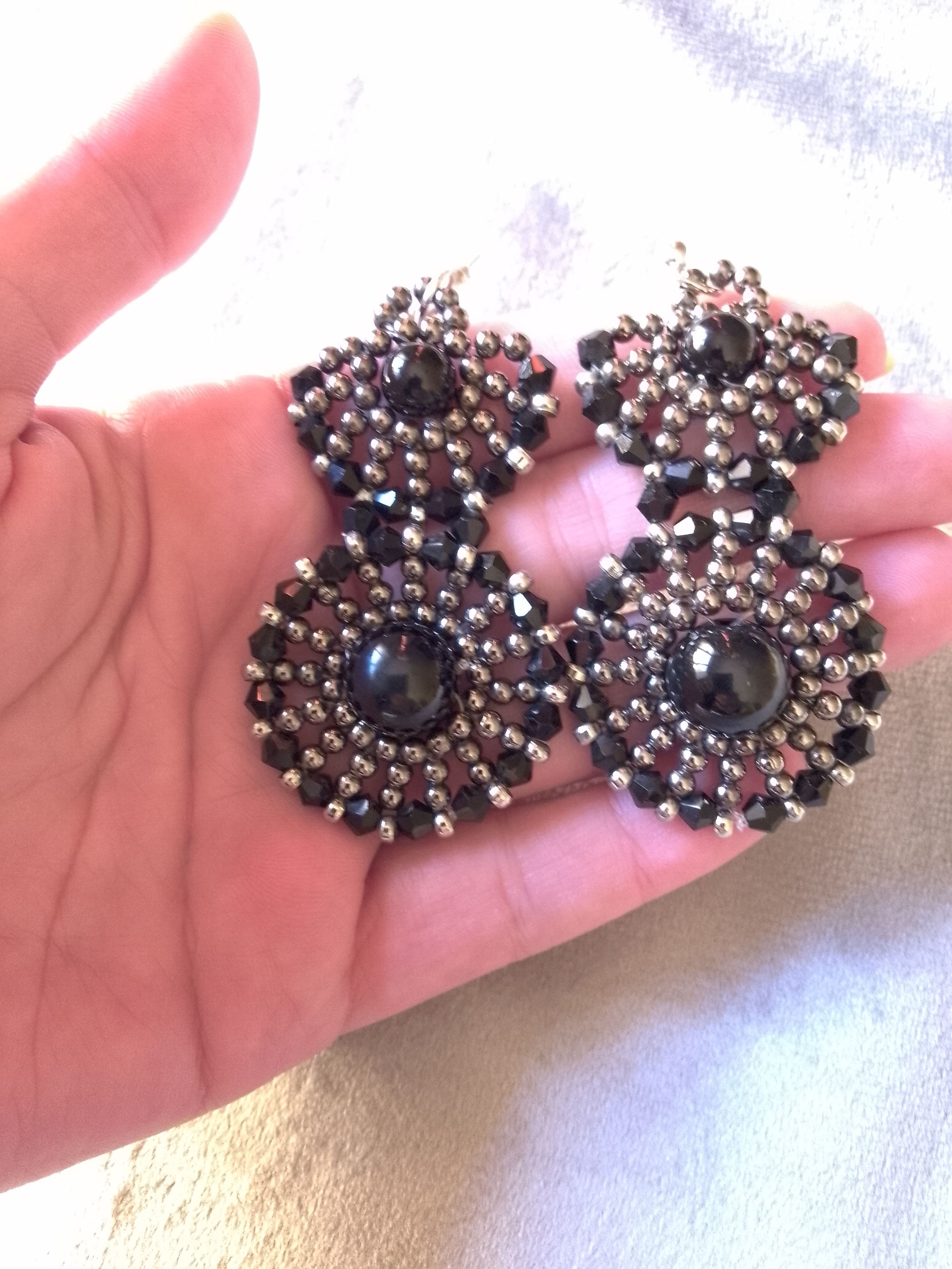 Handmade Necklace Pendant Black Pearls Earrings Beaded Size ONE SIZE - 6 Thumbnail