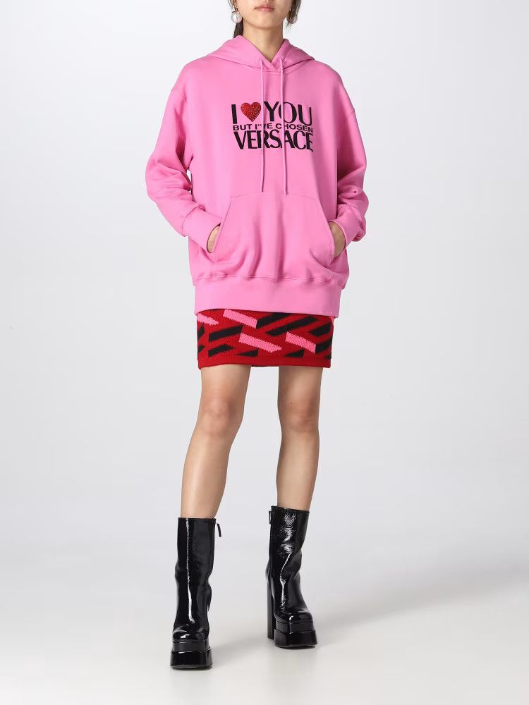 Versace o1y0226 Hoodie in Pink/Black Size XS / US 0-2 / IT 36-38 - 2 Thumbnail