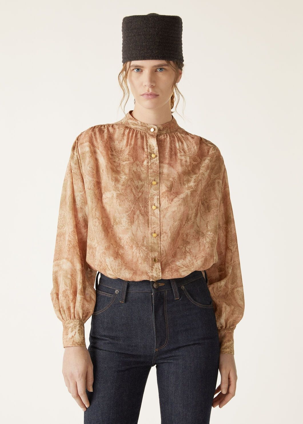 Loro Piana o1srvl11e0825 FAO4075 Wool Renee Shirt in Light Brown Size XS / US 0-2 / IT 36-38 - 4 Thumbnail