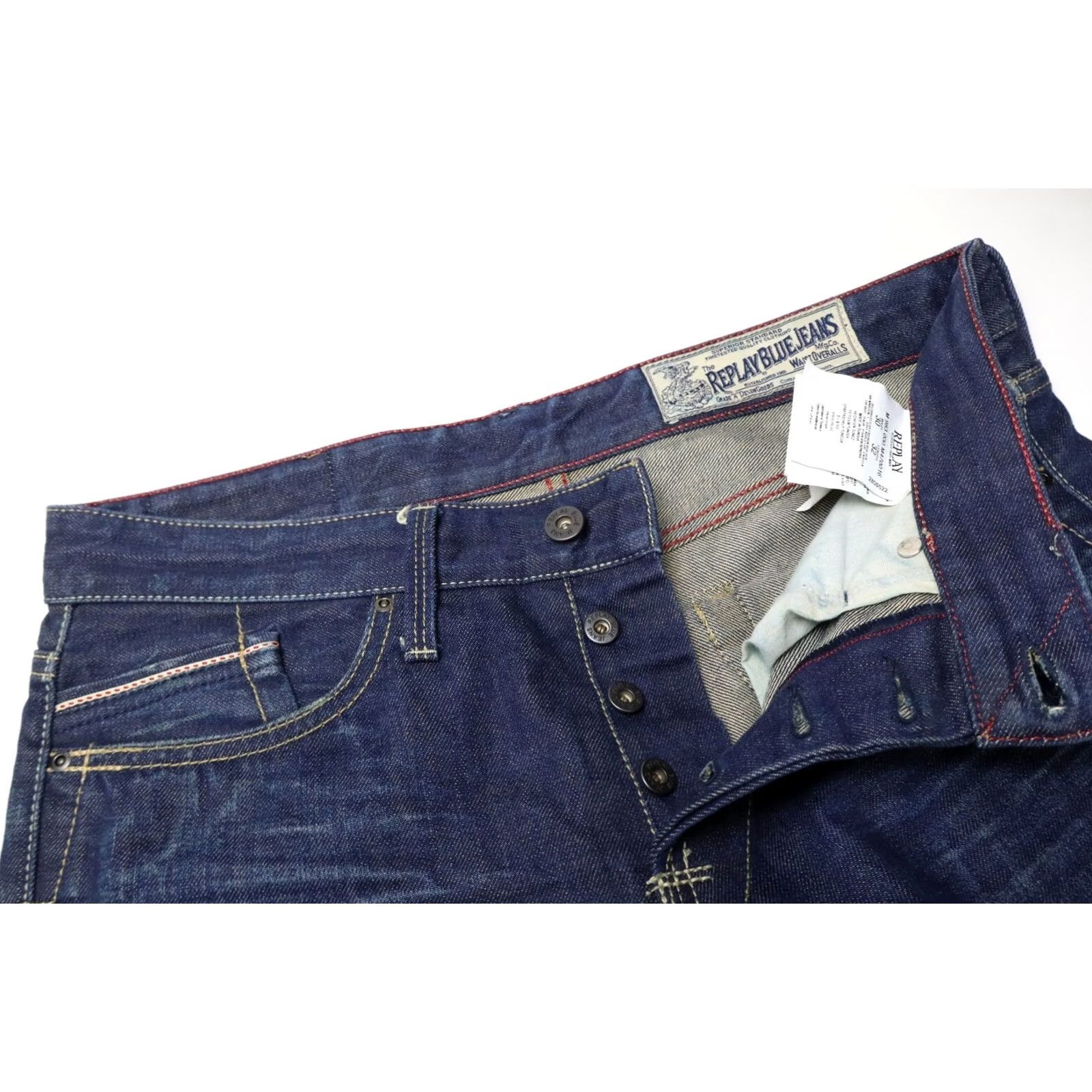 Replay Replay Jeans Slim Fit Men W30/L32 Blue Button Fly Faded Whiskers Denim Size US 30 / EU 46 - 4 Thumbnail