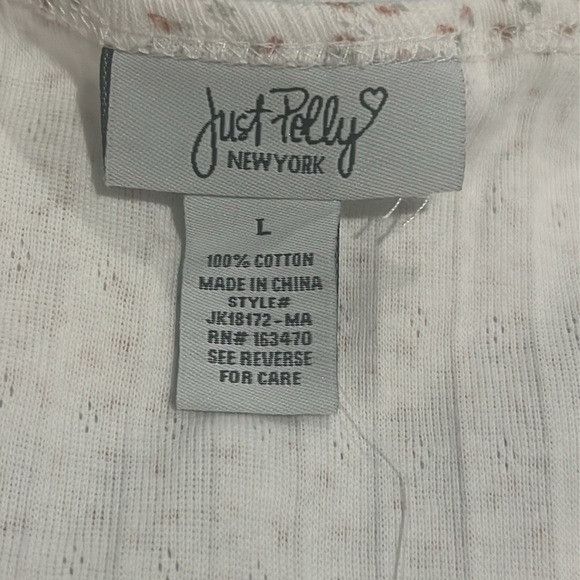 Other Womens White Floral Print Ribbed Crop Top With Button Detail Size L / US 10 / IT 46 - 8 Thumbnail